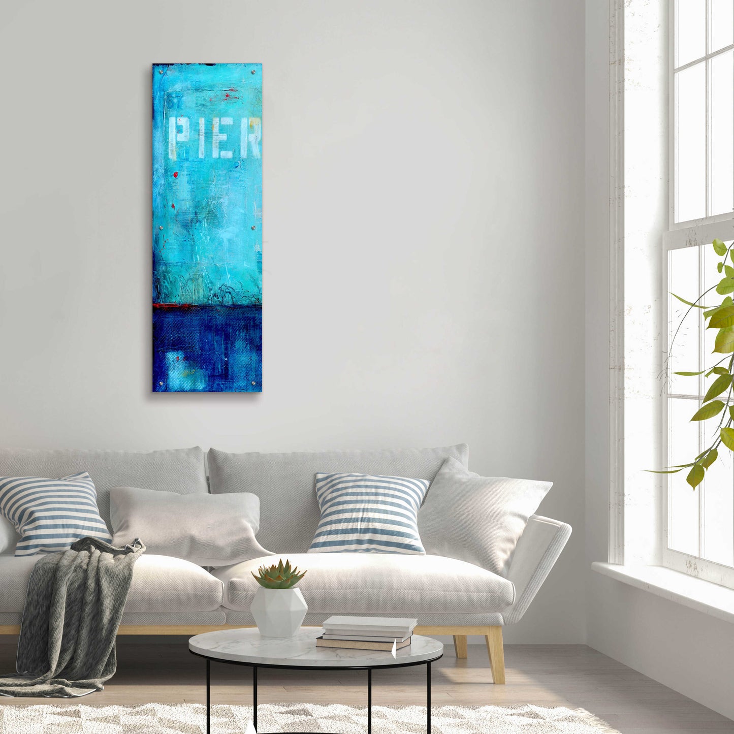 Epic Art 'Pier 34 I' by Erin Ashley, Acrylic Glass Wall Art,16x48