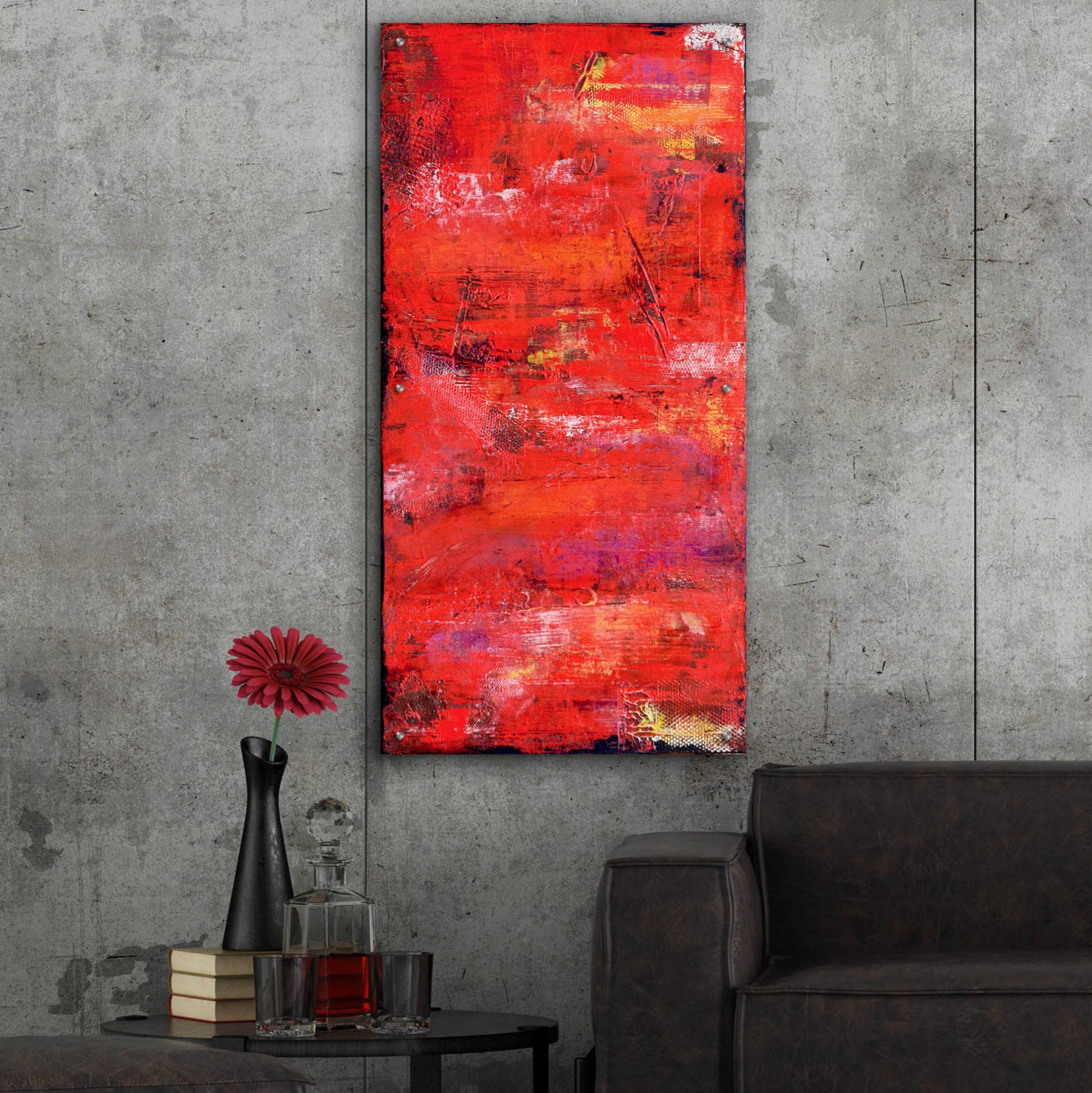 Epic Art 'Red Door I' by Erin Ashley, Acrylic Glass Wall Art,24x48