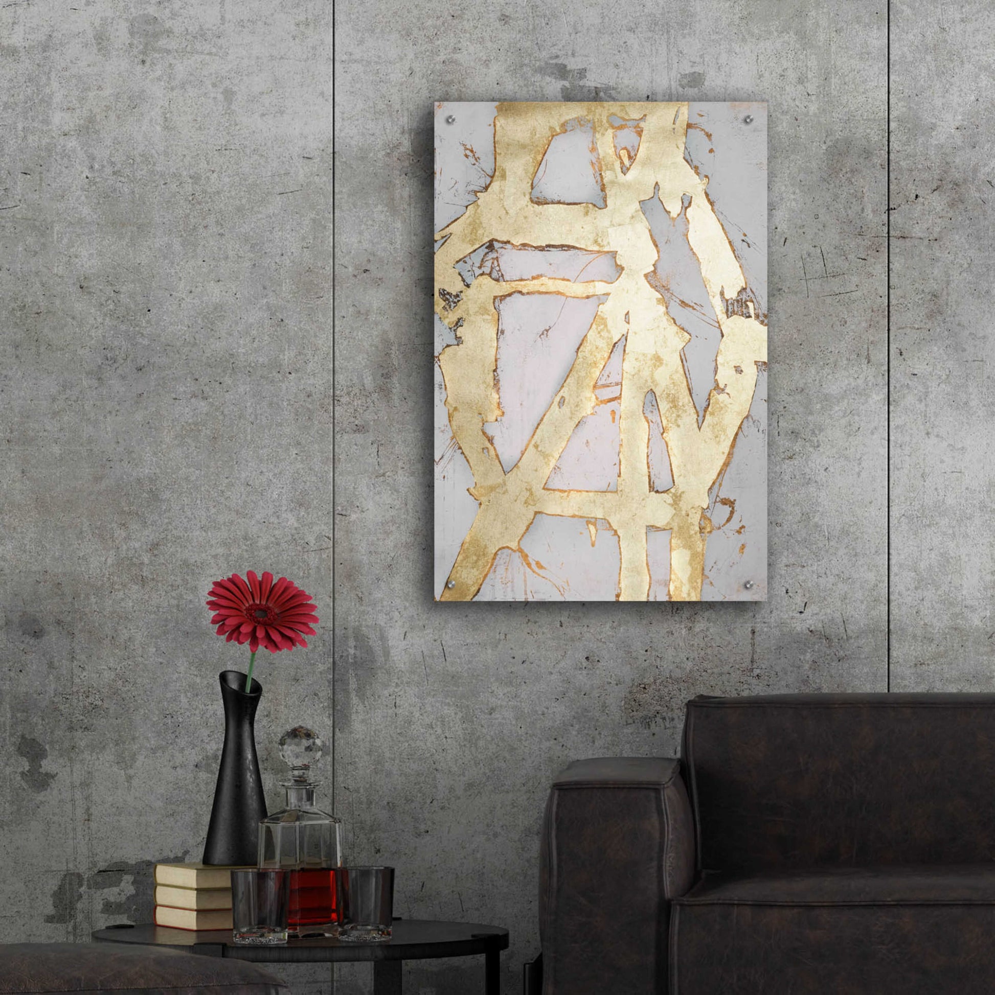 Epic Art 'Ace of Spades in Gold I' by Erin Ashley, Acrylic Glass Wall Art,24x36