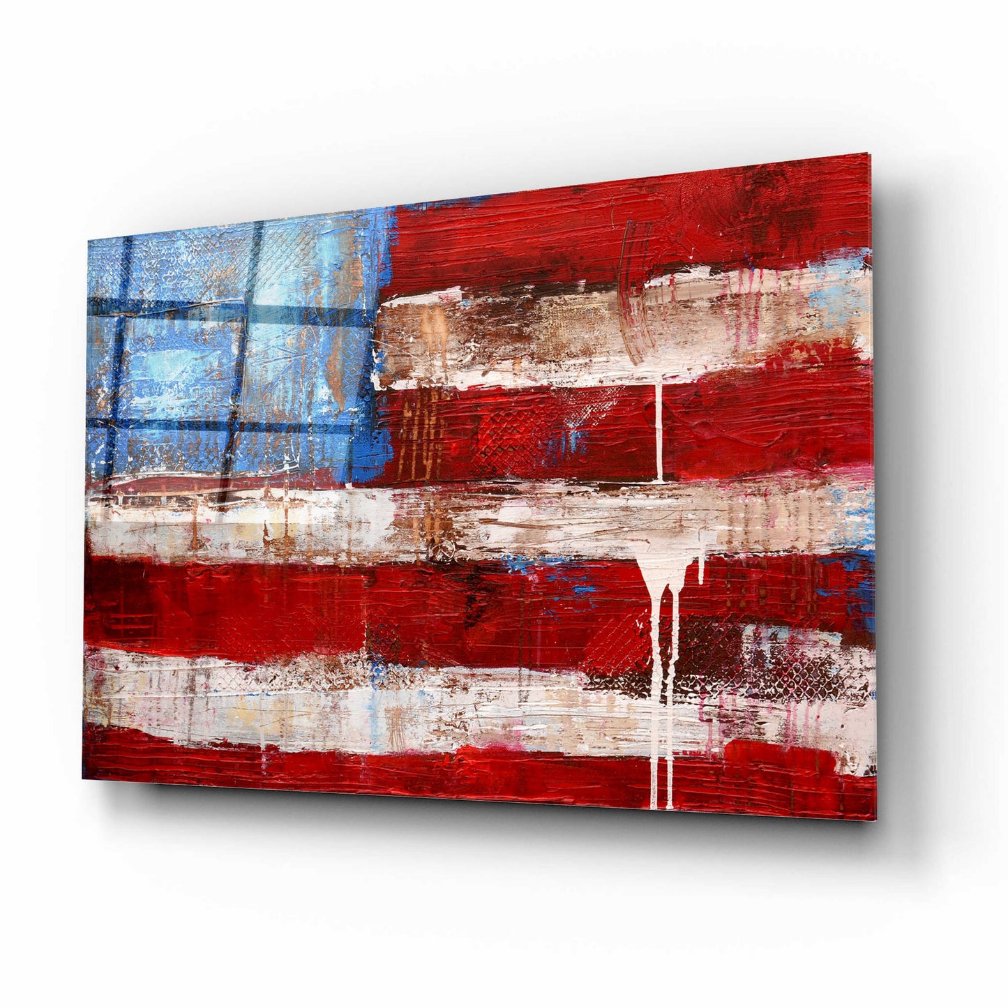 Epic Art 'Ashley American Flag' by Erin Ashley, Acrylic Glass Wall Art,16x12