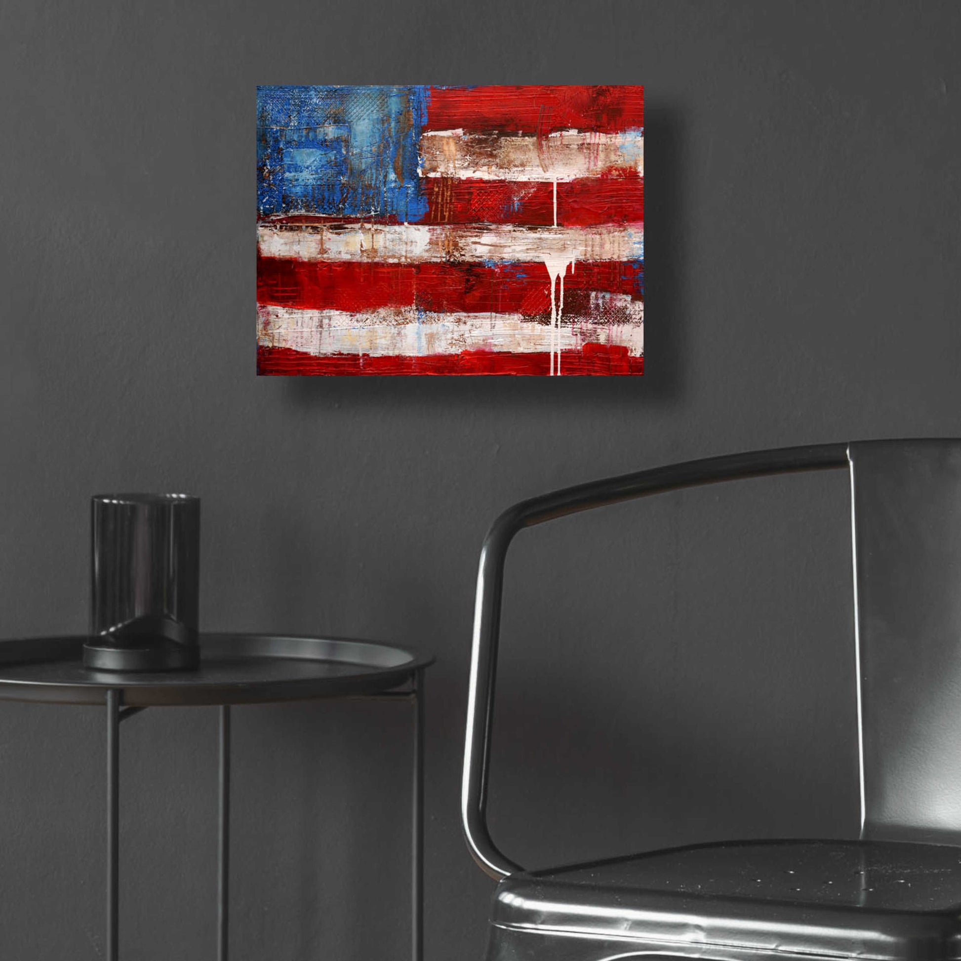 Epic Art 'Ashley American Flag' by Erin Ashley, Acrylic Glass Wall Art,16x12