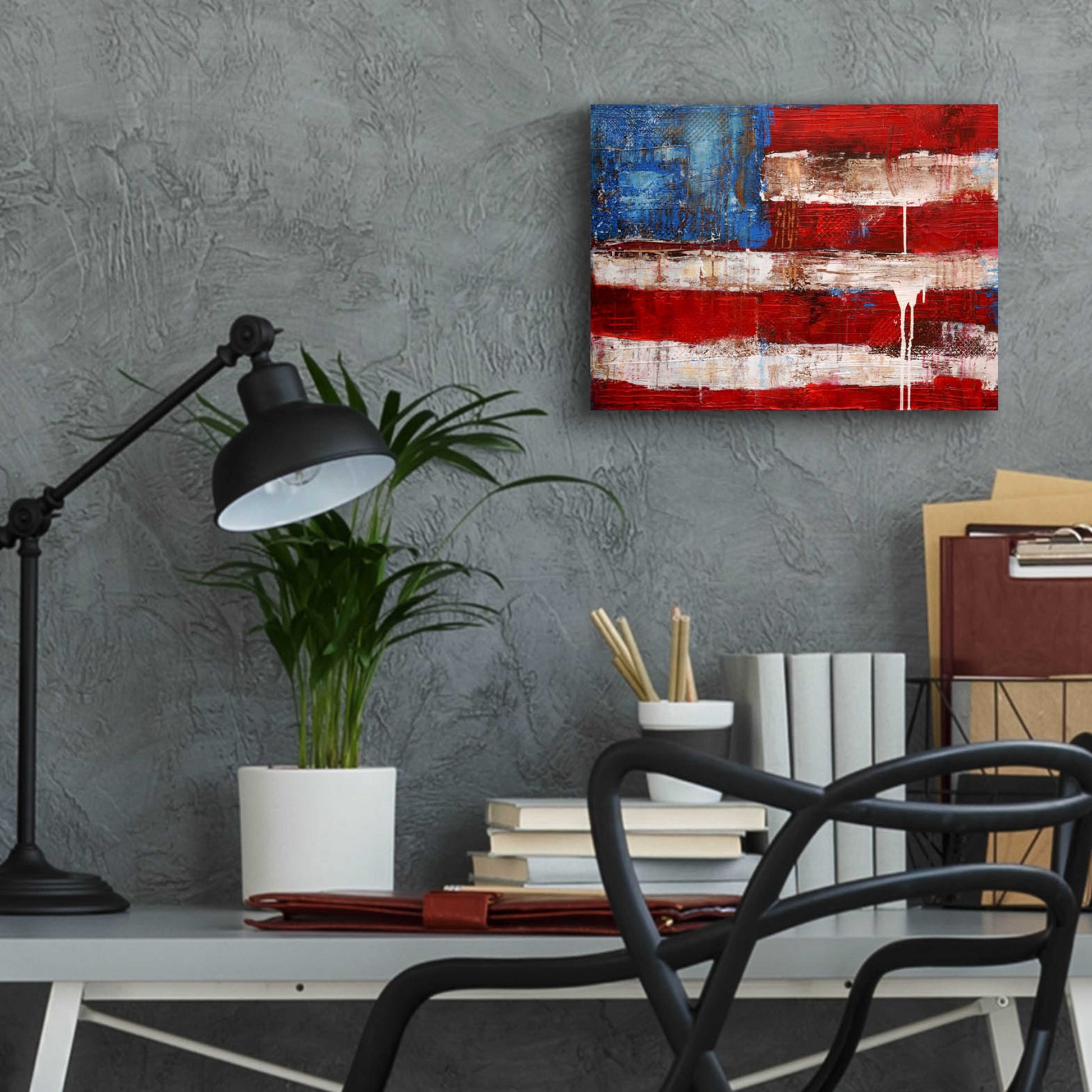 Epic Art 'Ashley American Flag' by Erin Ashley, Acrylic Glass Wall Art,16x12