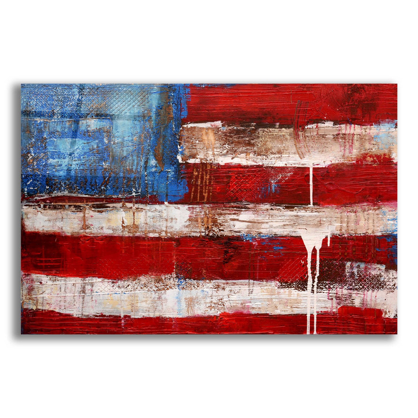 Epic Art 'Ashley American Flag' by Erin Ashley, Acrylic Glass Wall Art,16x12