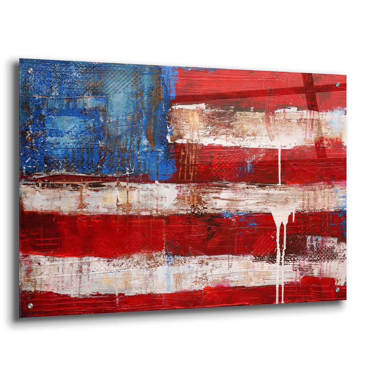 Epic Art 'Ashley American Flag' by Erin Ashley, Acrylic Glass Wall Art,36x24