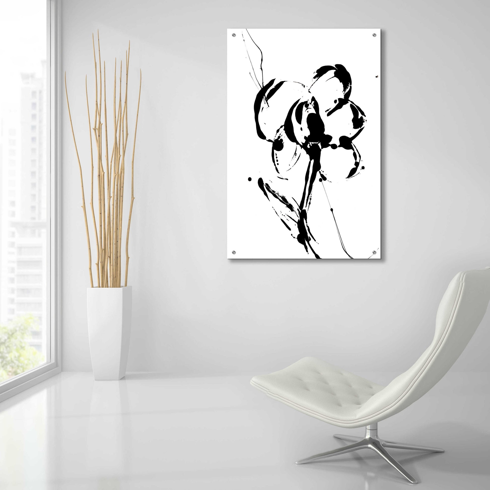 Epic Art 'Flower Squiggle I' by Erin Ashley, Acrylic Glass Wall Art,24x36