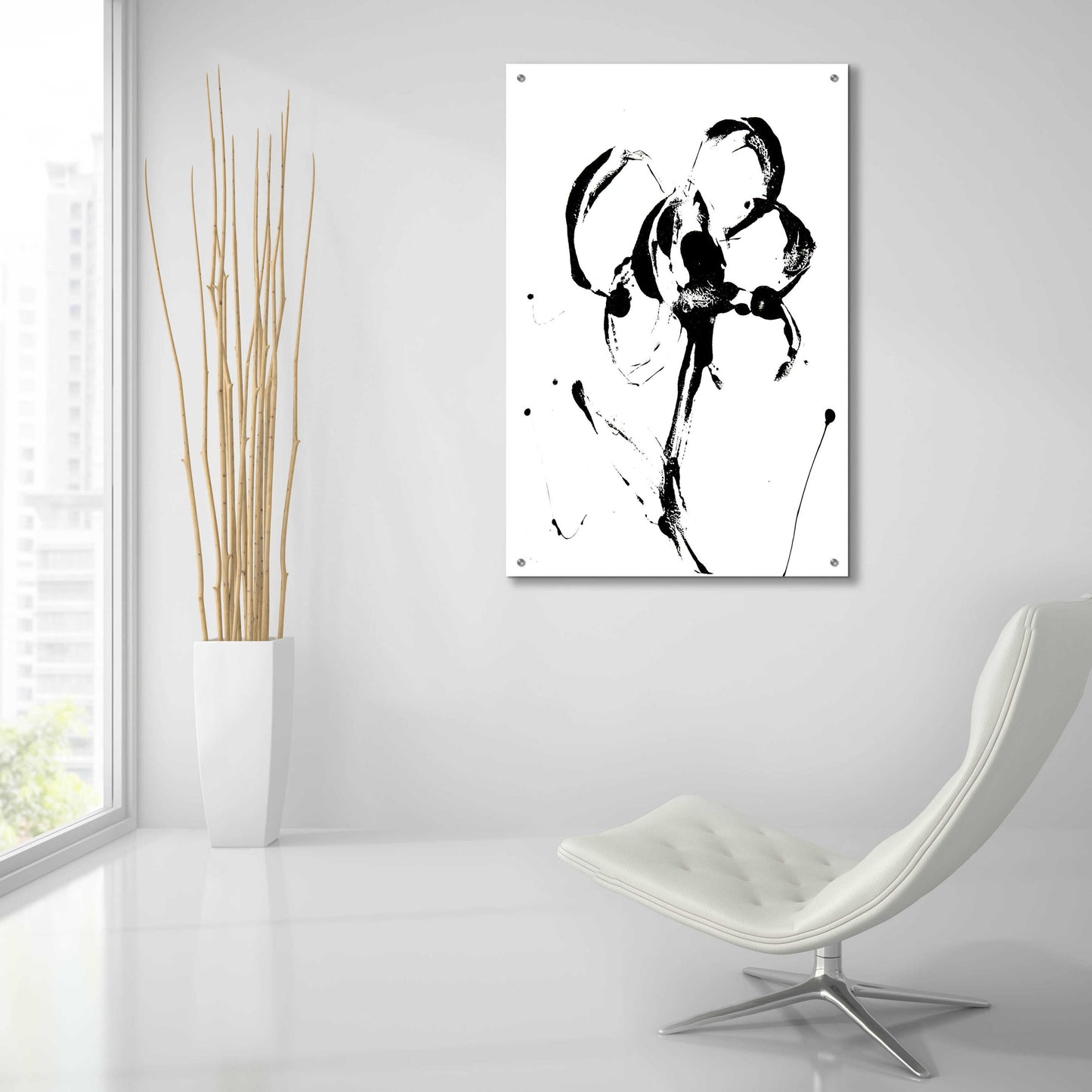 Epic Art 'Flower Squiggle II' by Erin Ashley, Acrylic Glass Wall Art,24x36