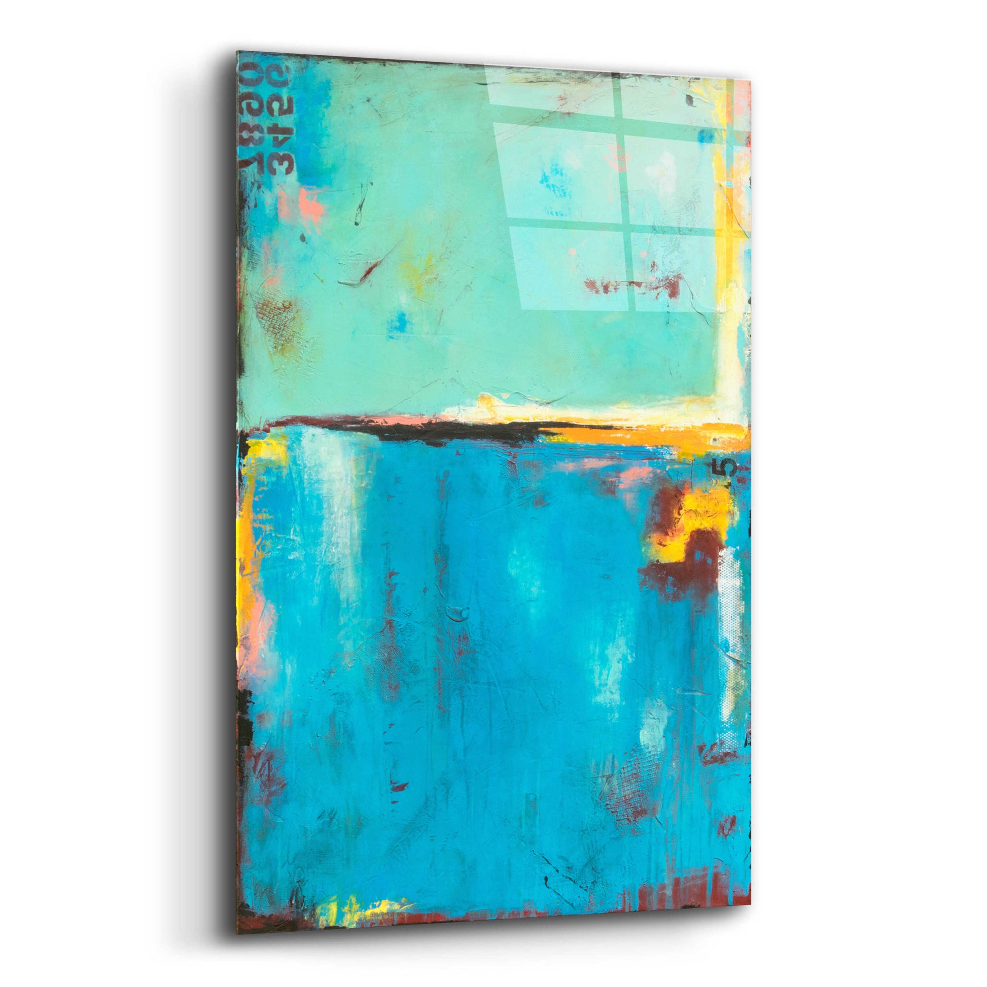 Epic Art 'Matchbox Blue 55' by Erin Ashley, Acrylic Glass Wall Art,12x16