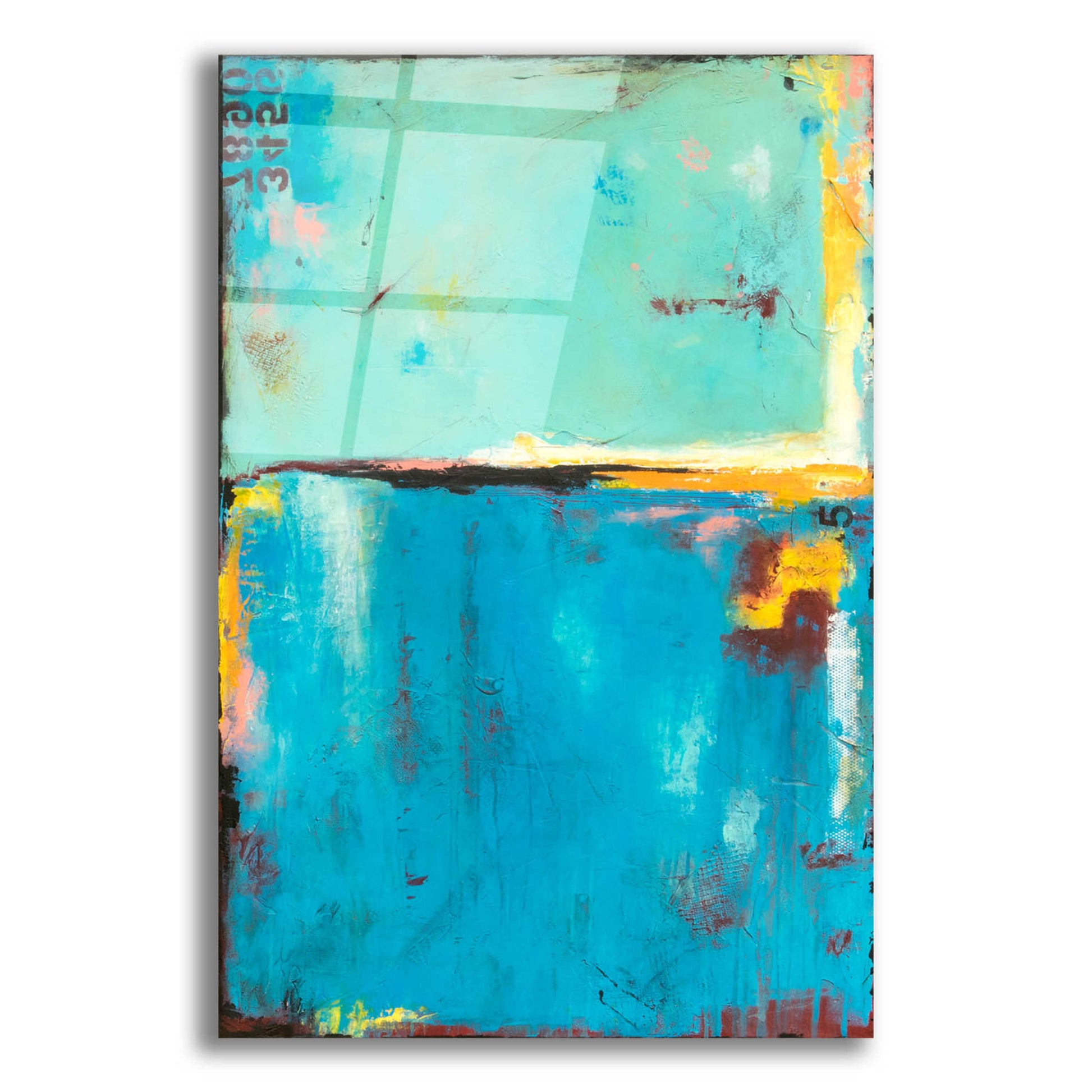 Epic Art 'Matchbox Blue 55' by Erin Ashley, Acrylic Glass Wall Art,12x16