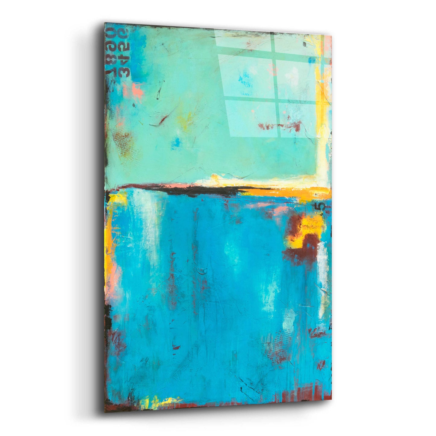 Epic Art 'Matchbox Blue 55' by Erin Ashley, Acrylic Glass Wall Art,16x24