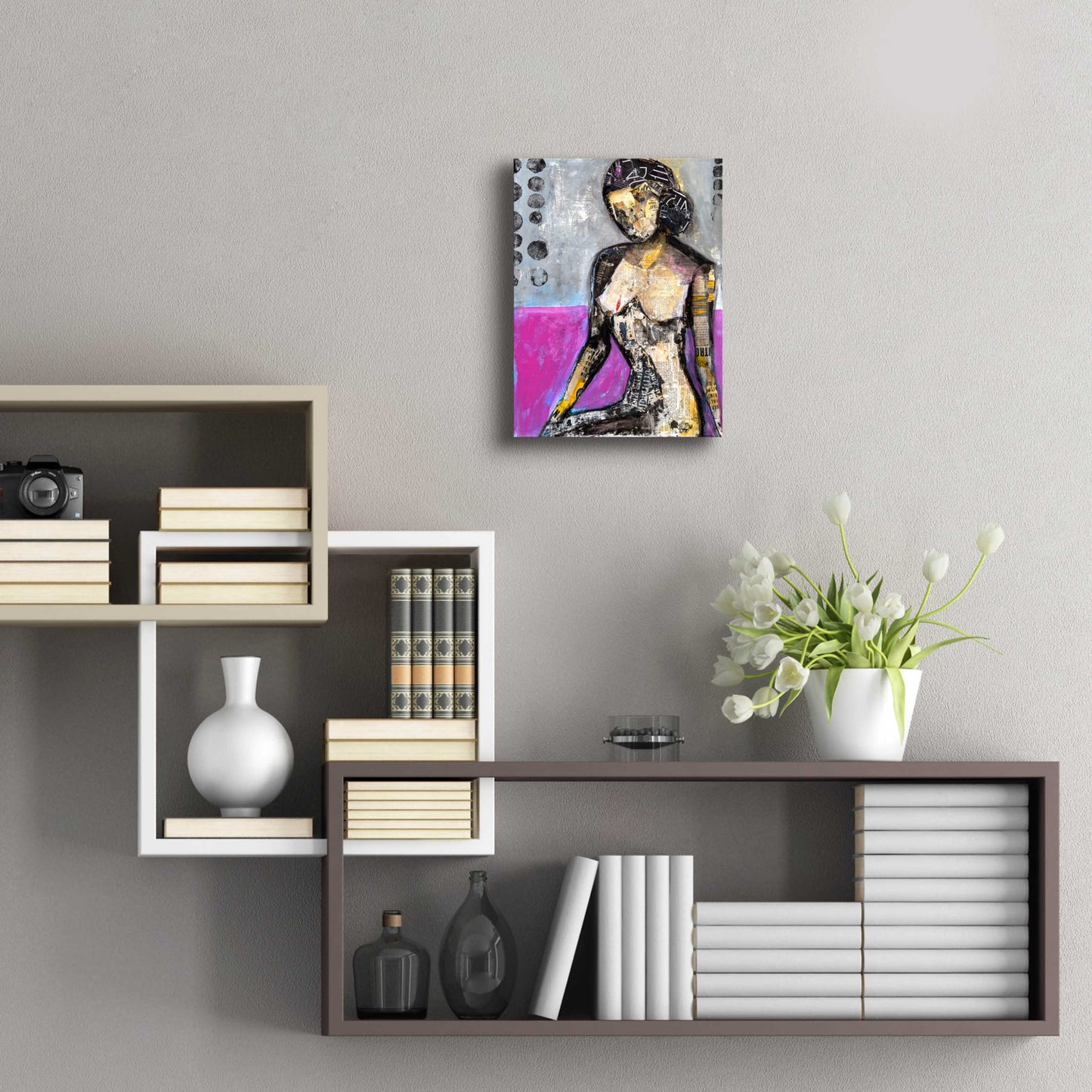 Epic Art 'Girl in the Media' by Erin Ashley, Acrylic Glass Wall Art,12x16