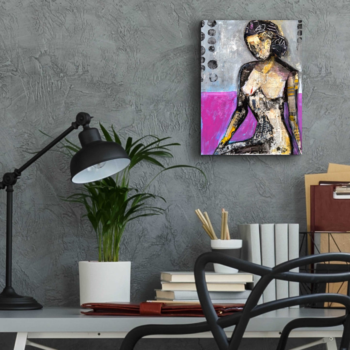 Epic Art 'Girl in the Media' by Erin Ashley, Acrylic Glass Wall Art,12x16