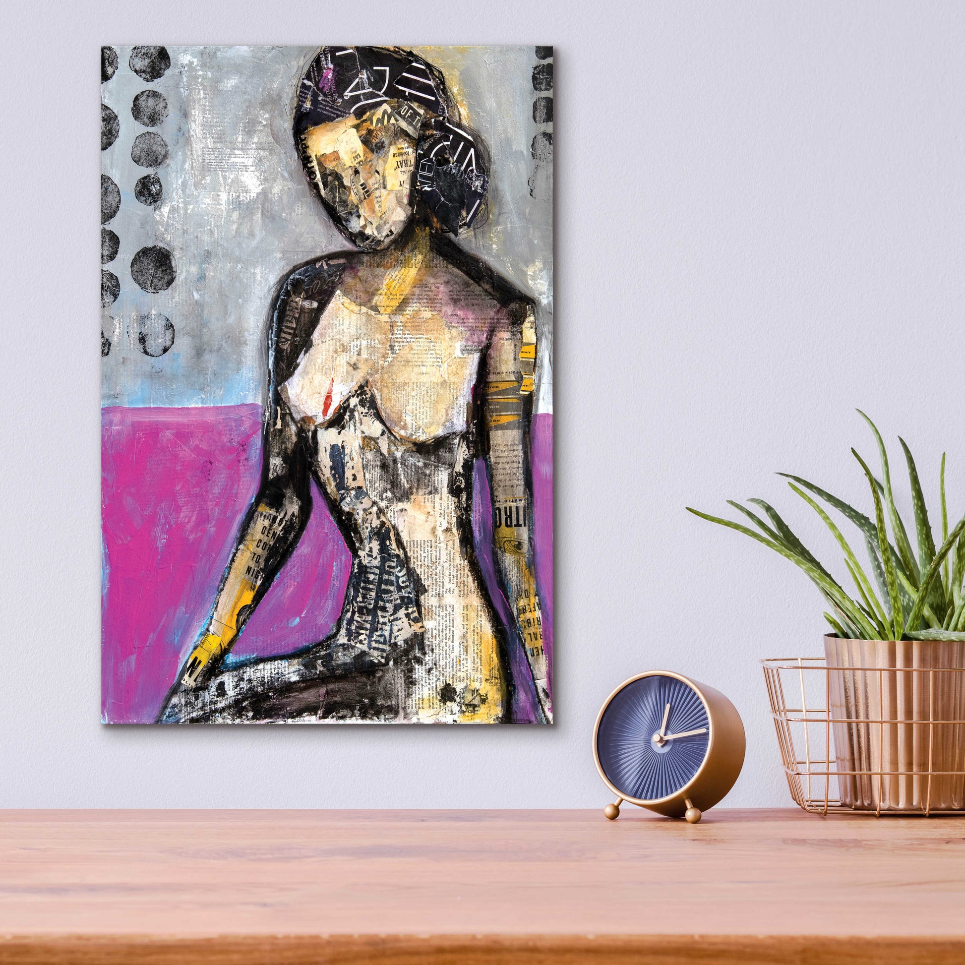 Epic Art 'Girl in the Media' by Erin Ashley, Acrylic Glass Wall Art,12x16