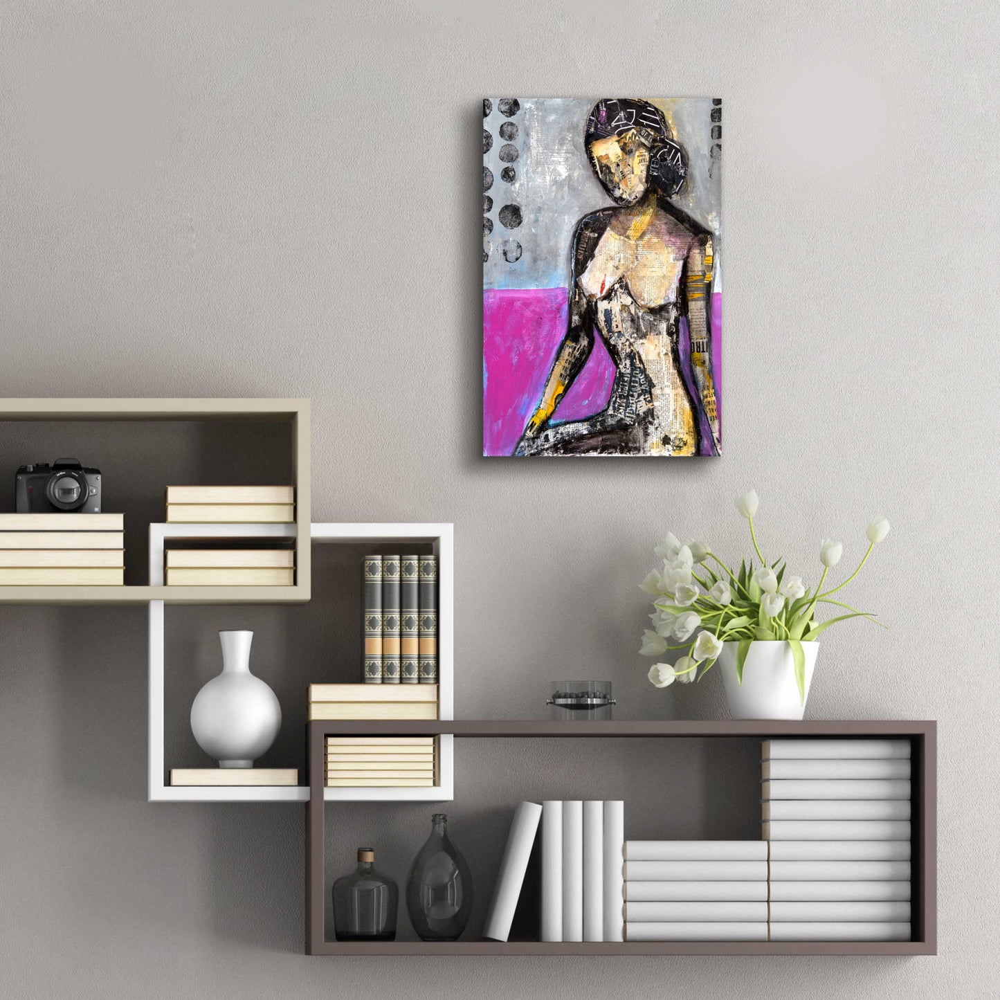 Epic Art 'Girl in the Media' by Erin Ashley, Acrylic Glass Wall Art,16x24