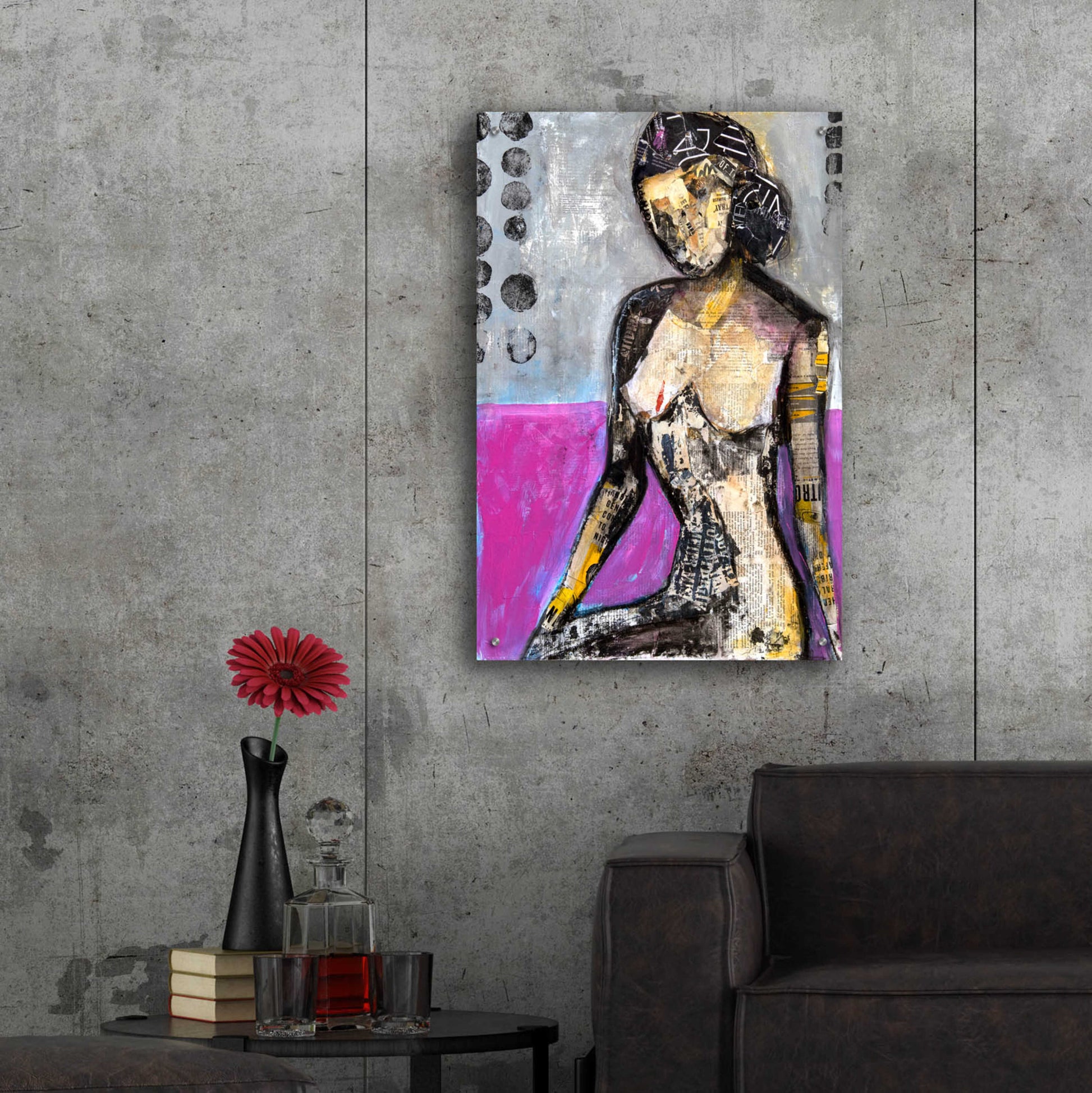 Epic Art 'Girl in the Media' by Erin Ashley, Acrylic Glass Wall Art,24x36