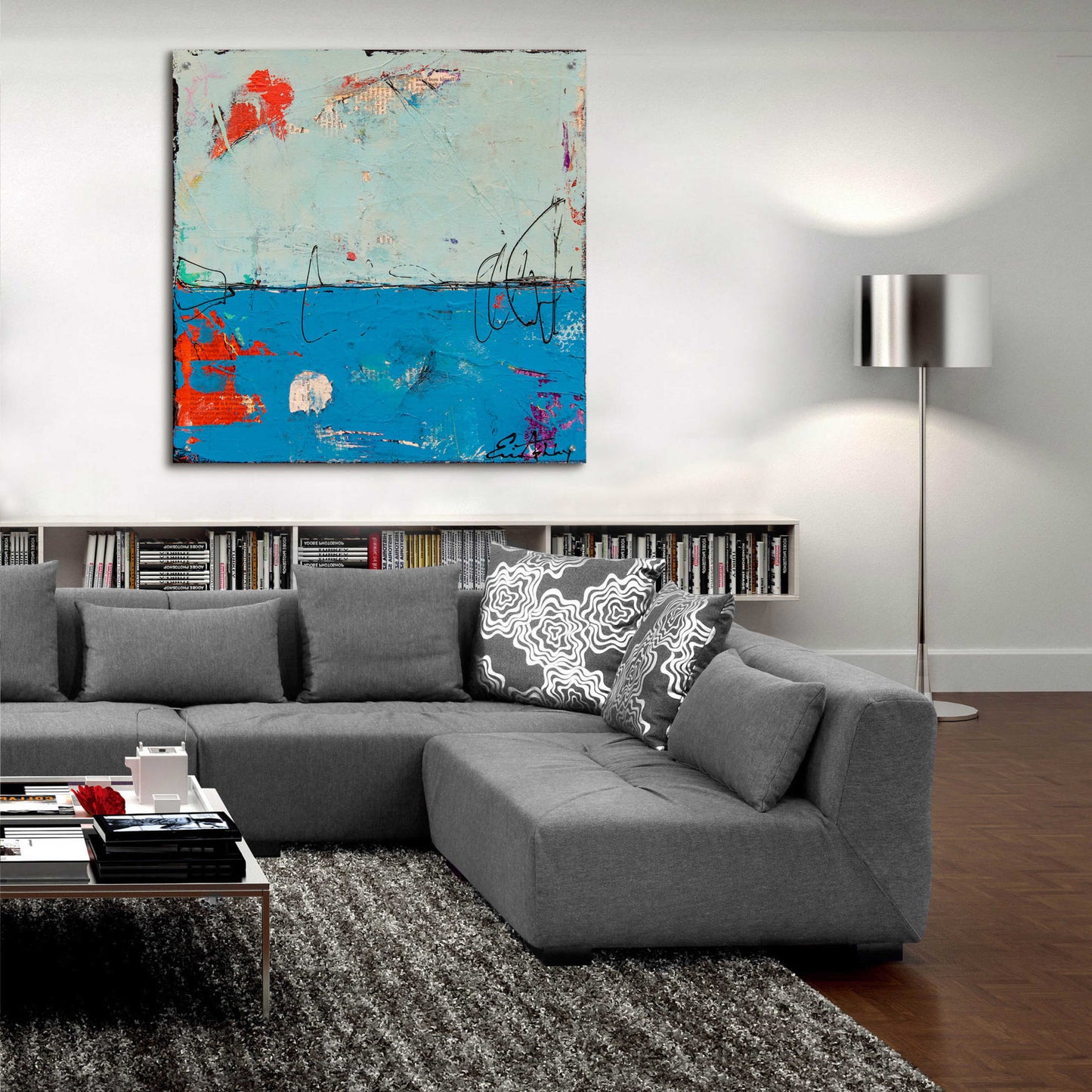 Epic Art 'Blue Bound' by Erin Ashley, Acrylic Glass Wall Art,36x36