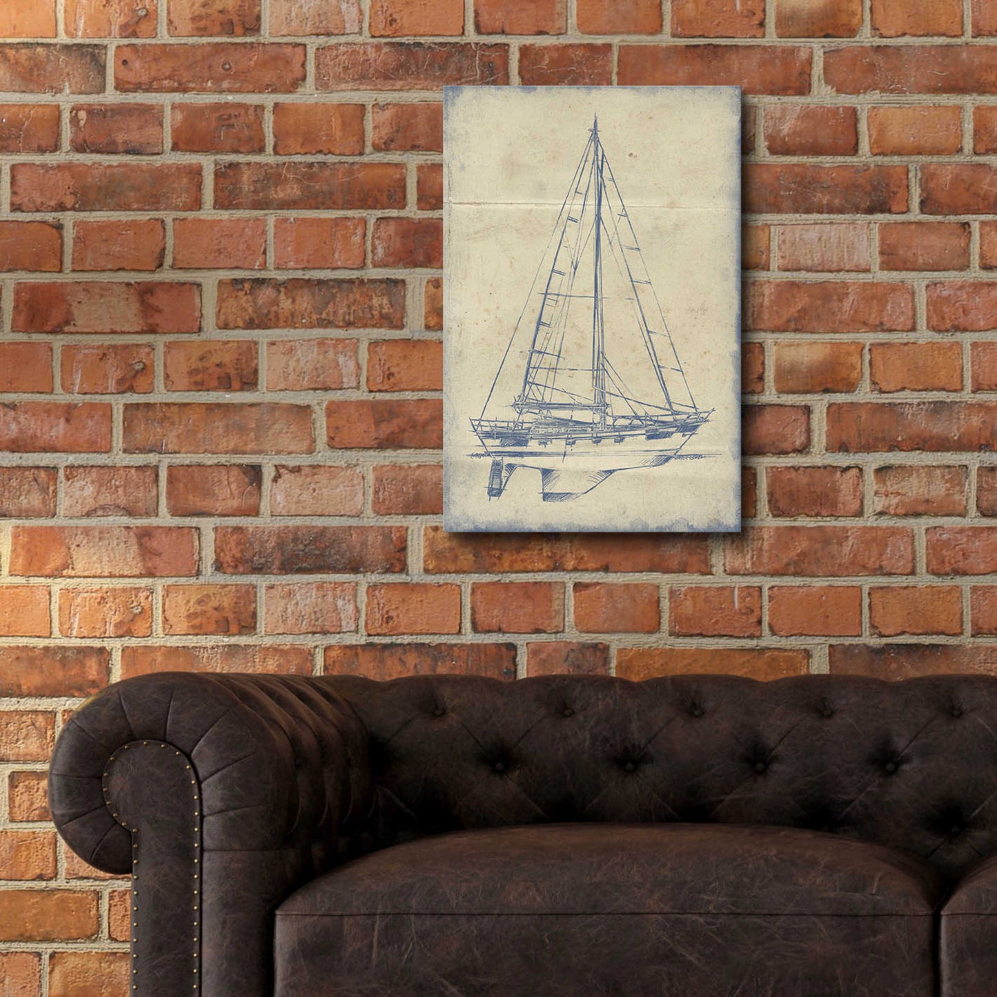 Epic Art 'Yacht Blueprint IV' by Ethan Harper, Acrylic Glass Wall Art,16x24