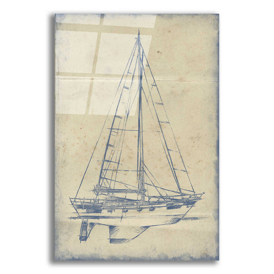 Epic Art 'Yacht Blueprint IV' by Ethan Harper, Acrylic Glass Wall Art