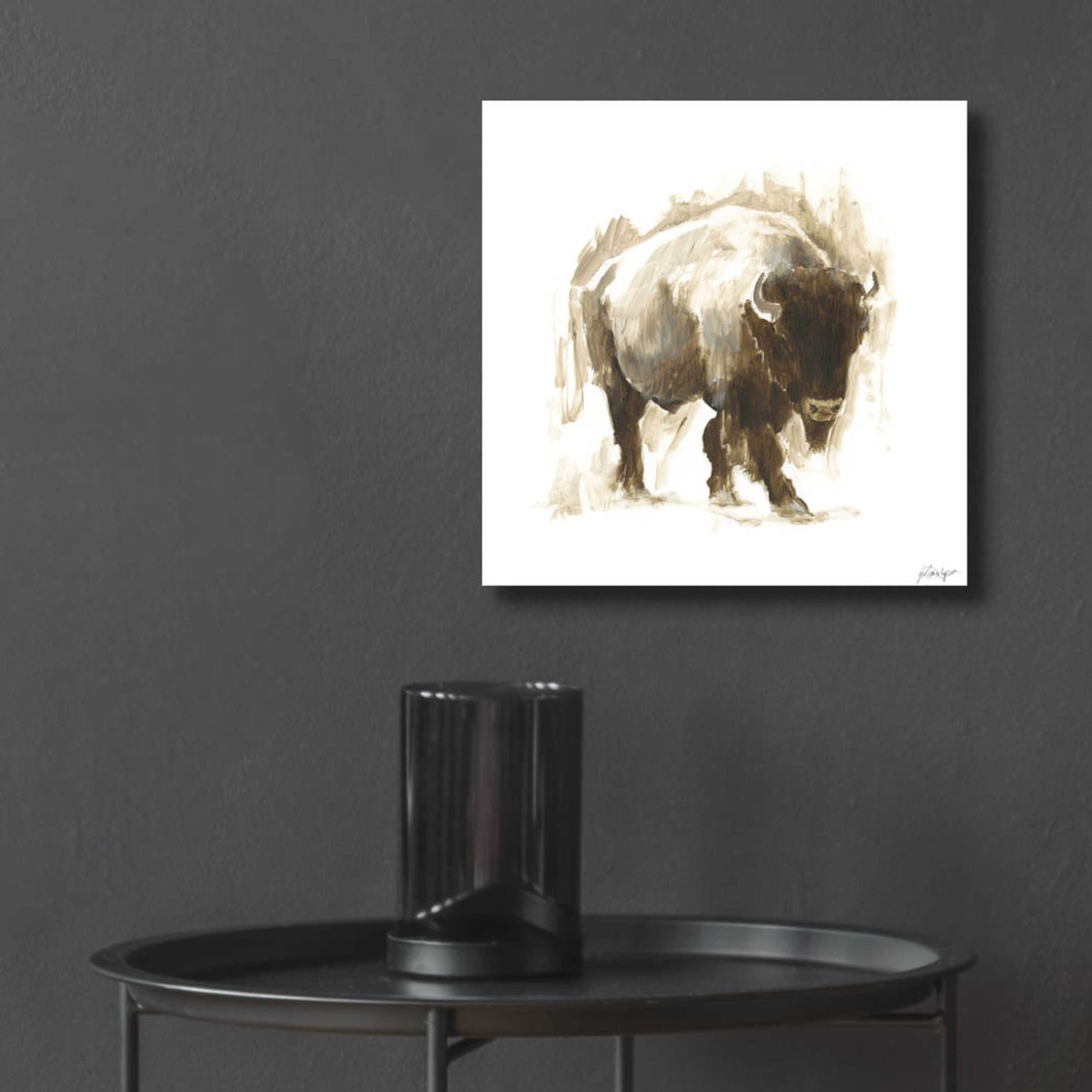 Epic Art 'Rustic Bison I' by Ethan Harper, Acrylic Glass Wall Art,12x12