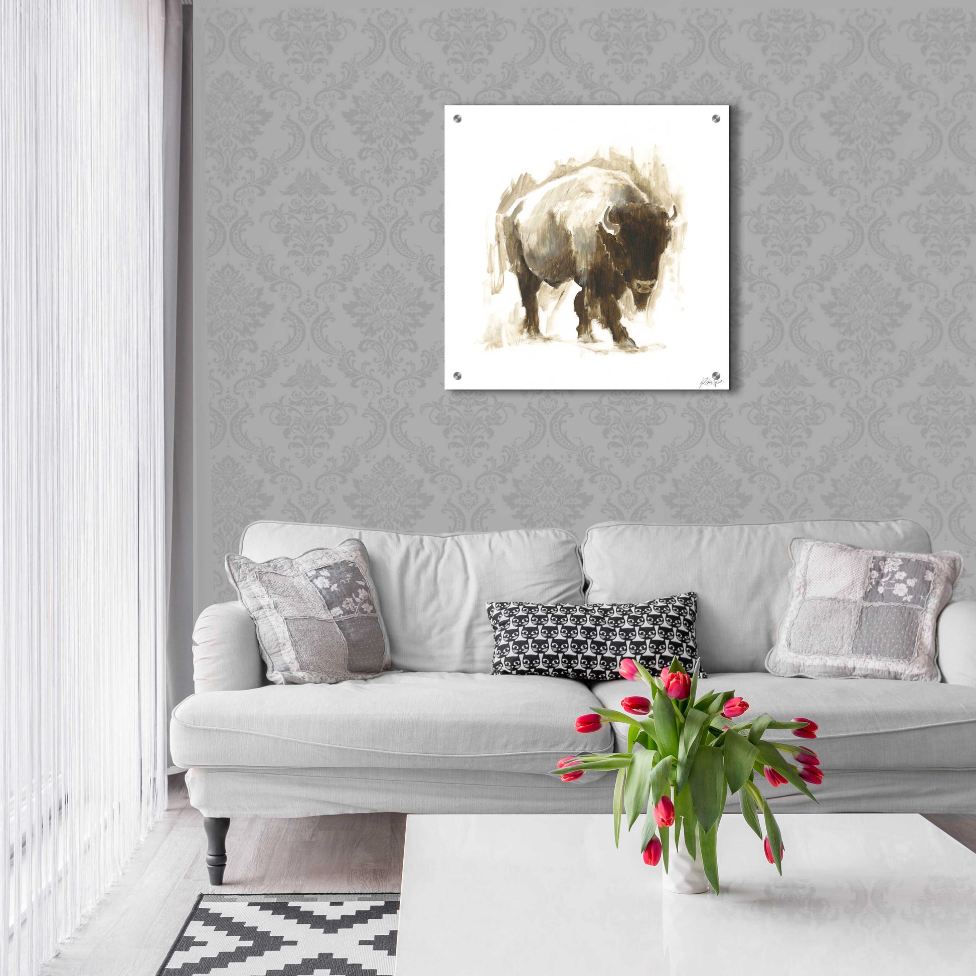 Epic Art 'Rustic Bison I' by Ethan Harper, Acrylic Glass Wall Art,24x24