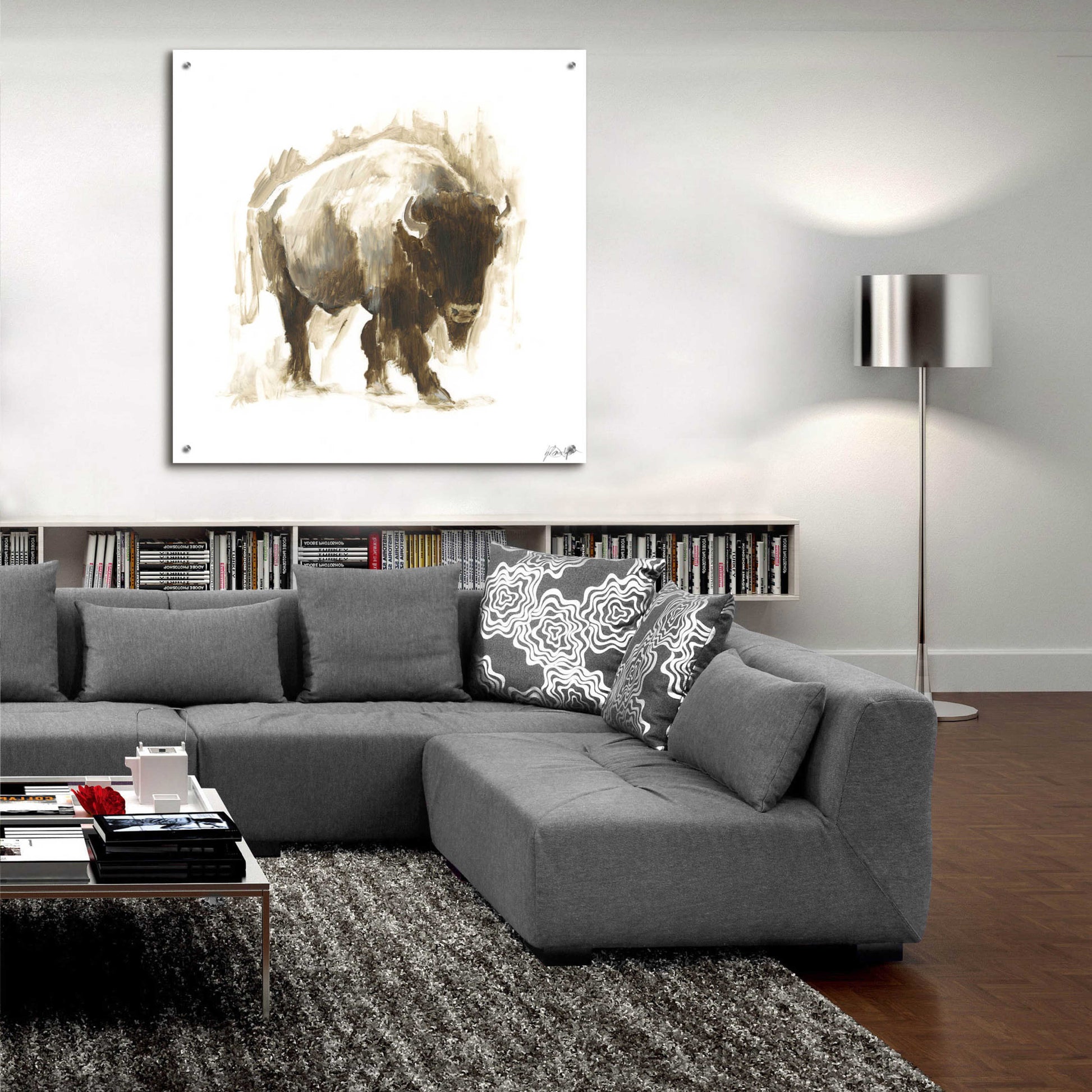 Epic Art 'Rustic Bison I' by Ethan Harper, Acrylic Glass Wall Art,36x36