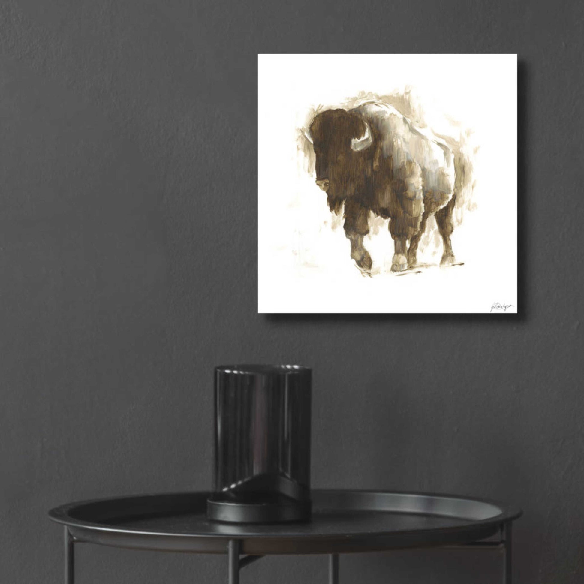 Epic Art 'Rustic Bison II' by Ethan Harper, Acrylic Glass Wall Art,12x12