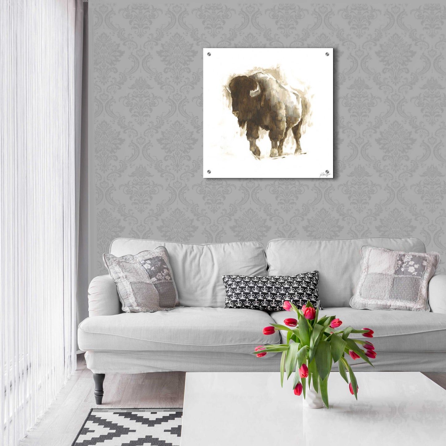 Epic Art 'Rustic Bison II' by Ethan Harper, Acrylic Glass Wall Art,24x24