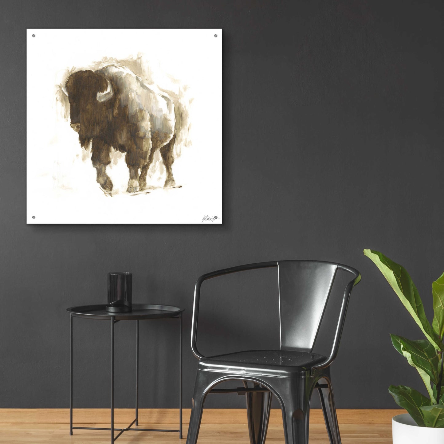 Epic Art 'Rustic Bison II' by Ethan Harper, Acrylic Glass Wall Art,36x36