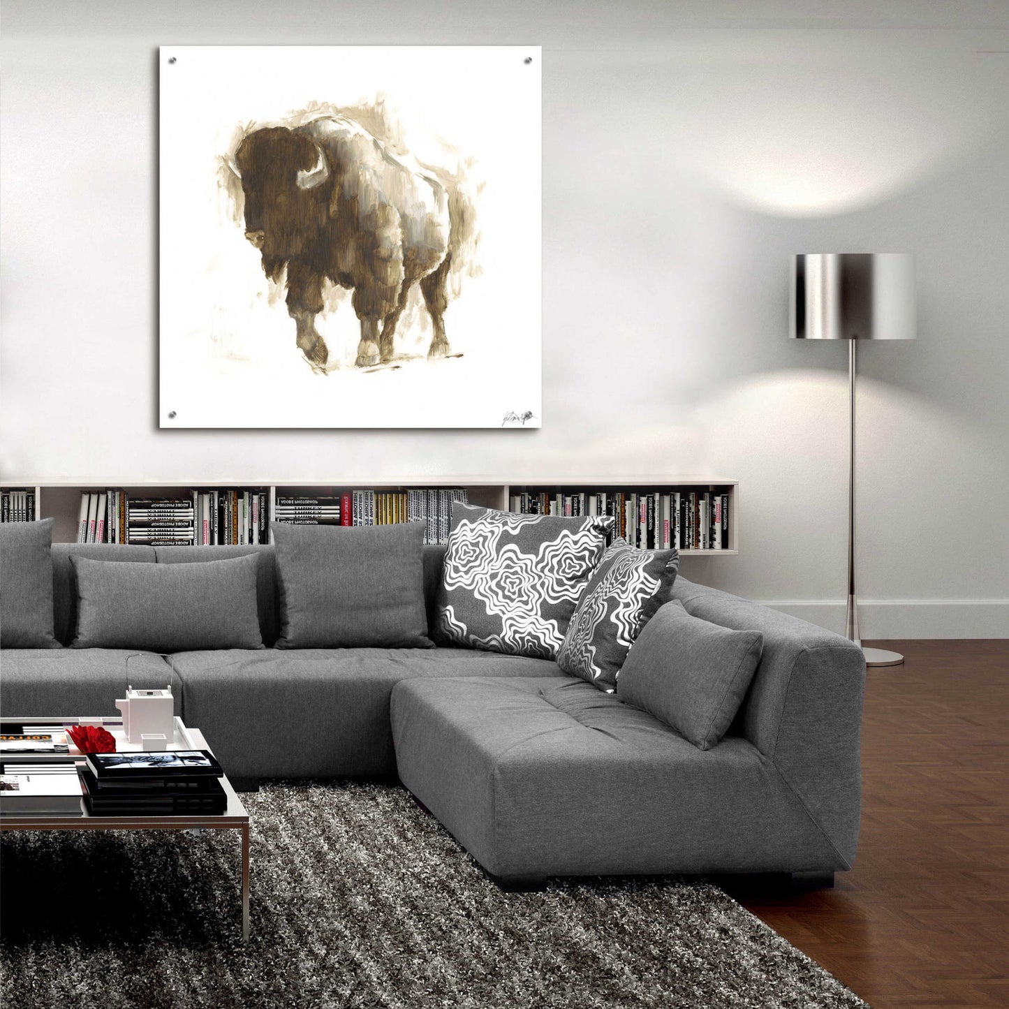 Epic Art 'Rustic Bison II' by Ethan Harper, Acrylic Glass Wall Art,36x36