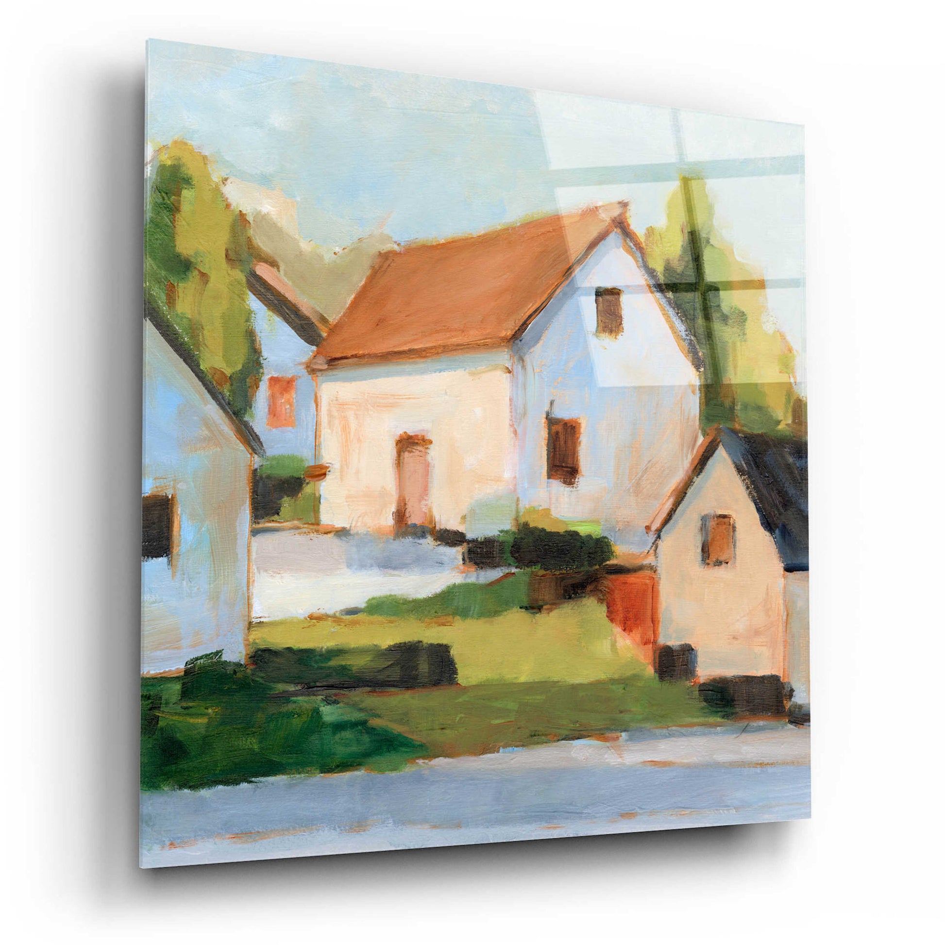 Epic Art 'European Farmhouses I' by Ethan Harper, Acrylic Glass Wall Art,12x12