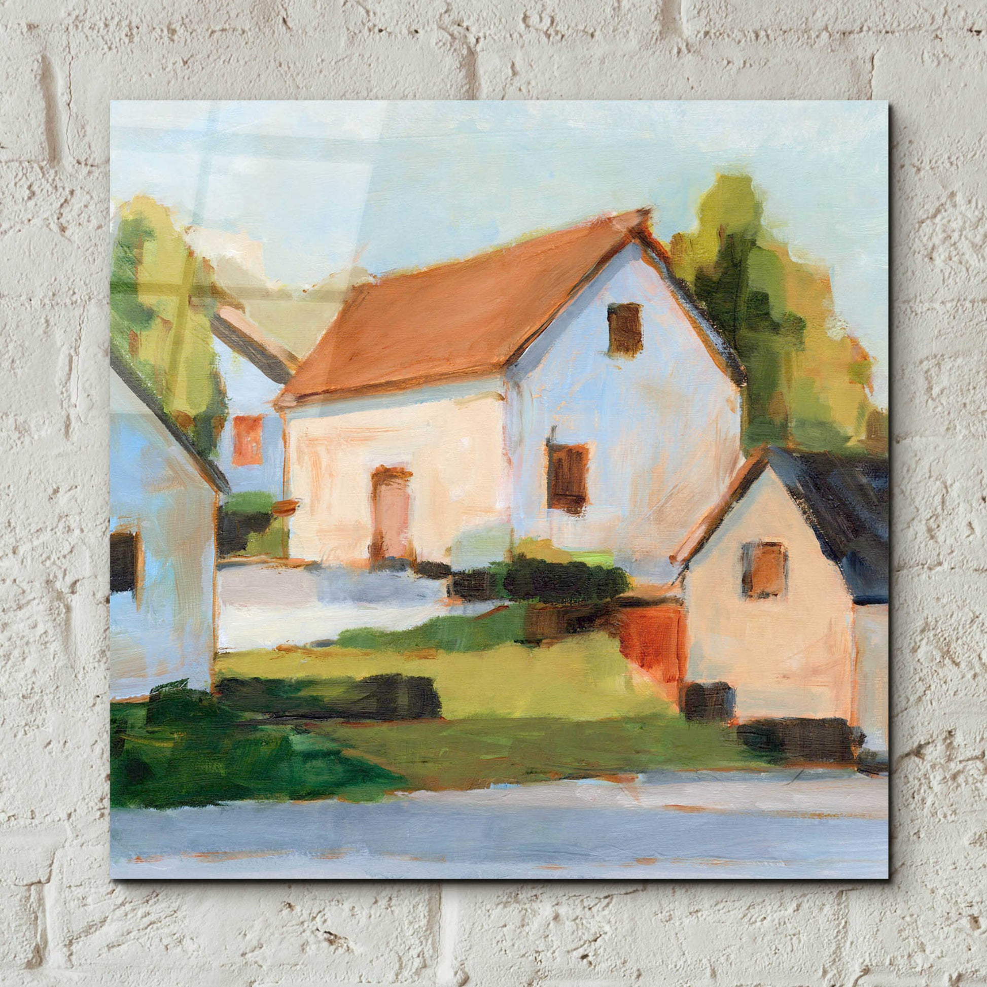 Epic Art 'European Farmhouses I' by Ethan Harper, Acrylic Glass Wall Art,12x12