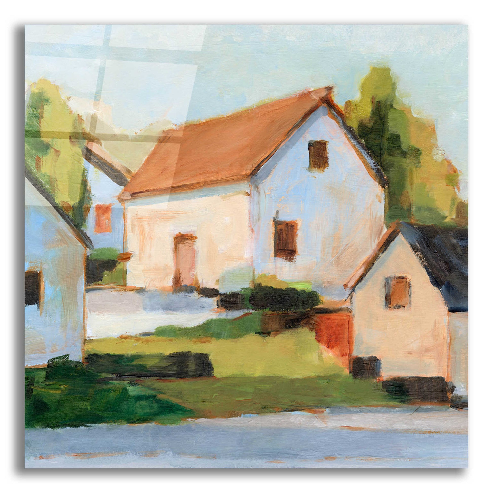 Epic Art 'European Farmhouses I' by Ethan Harper, Acrylic Glass Wall Art,12x12