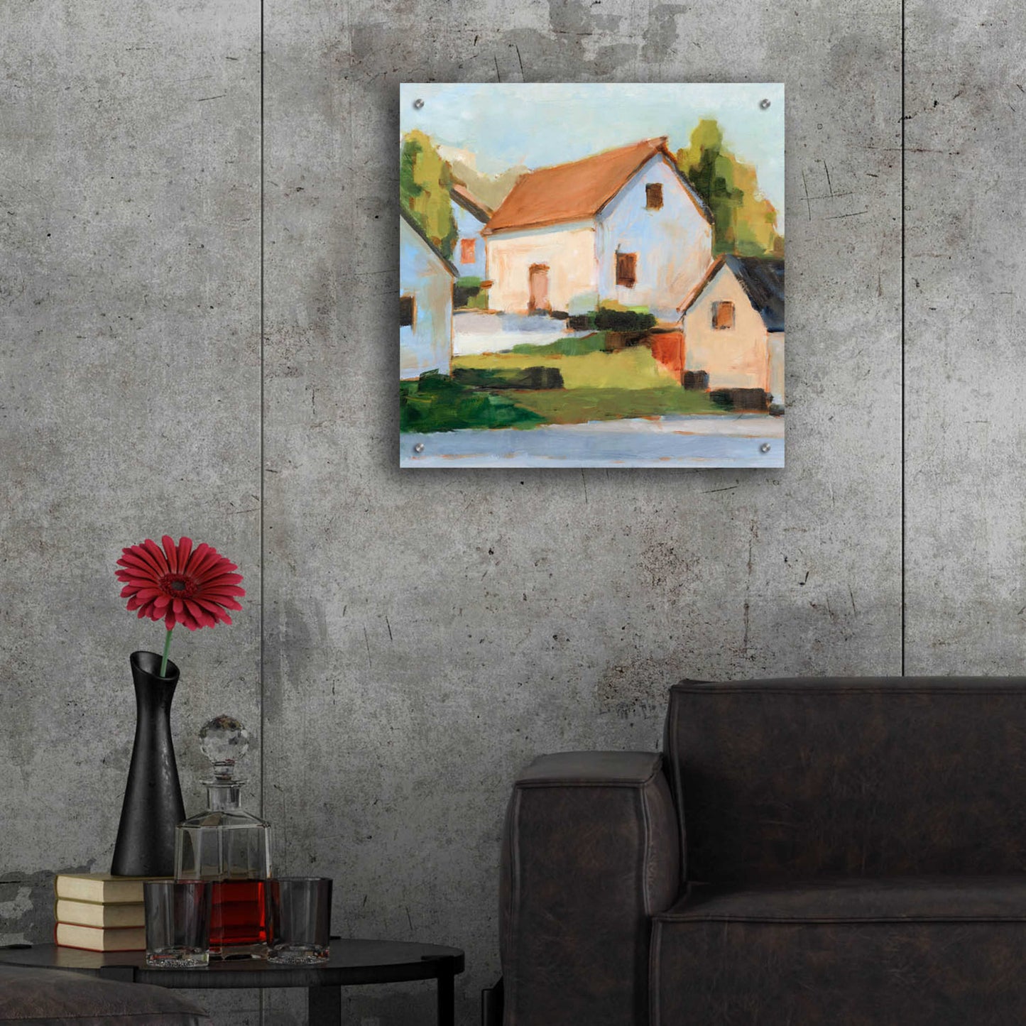 Epic Art 'European Farmhouses I' by Ethan Harper, Acrylic Glass Wall Art,24x24