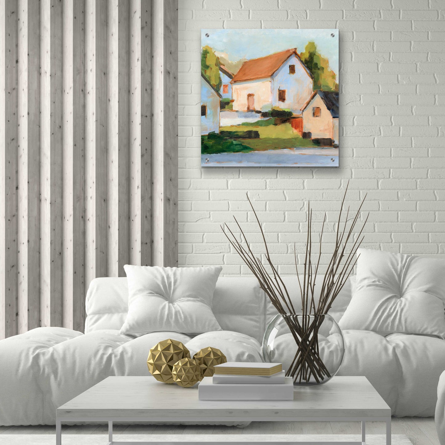 Epic Art 'European Farmhouses I' by Ethan Harper, Acrylic Glass Wall Art,24x24