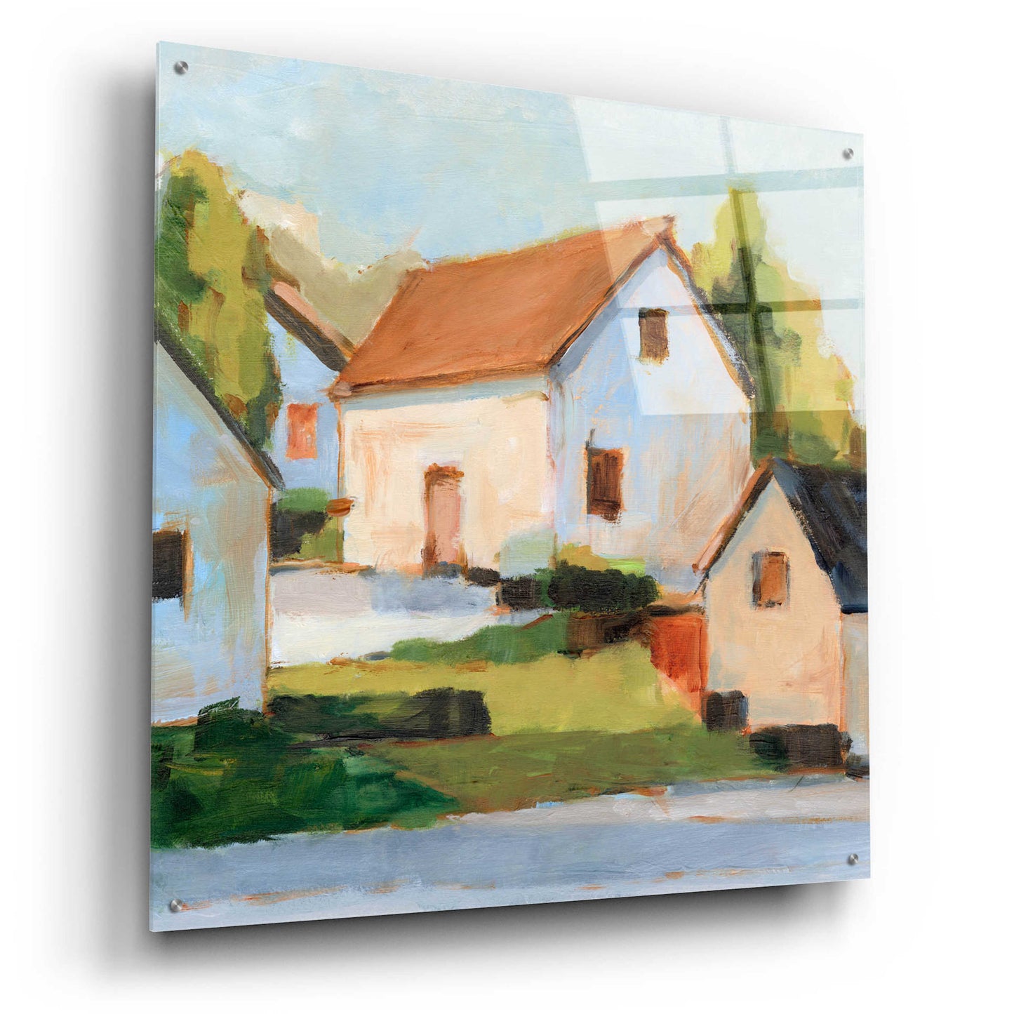 Epic Art 'European Farmhouses I' by Ethan Harper, Acrylic Glass Wall Art,36x36