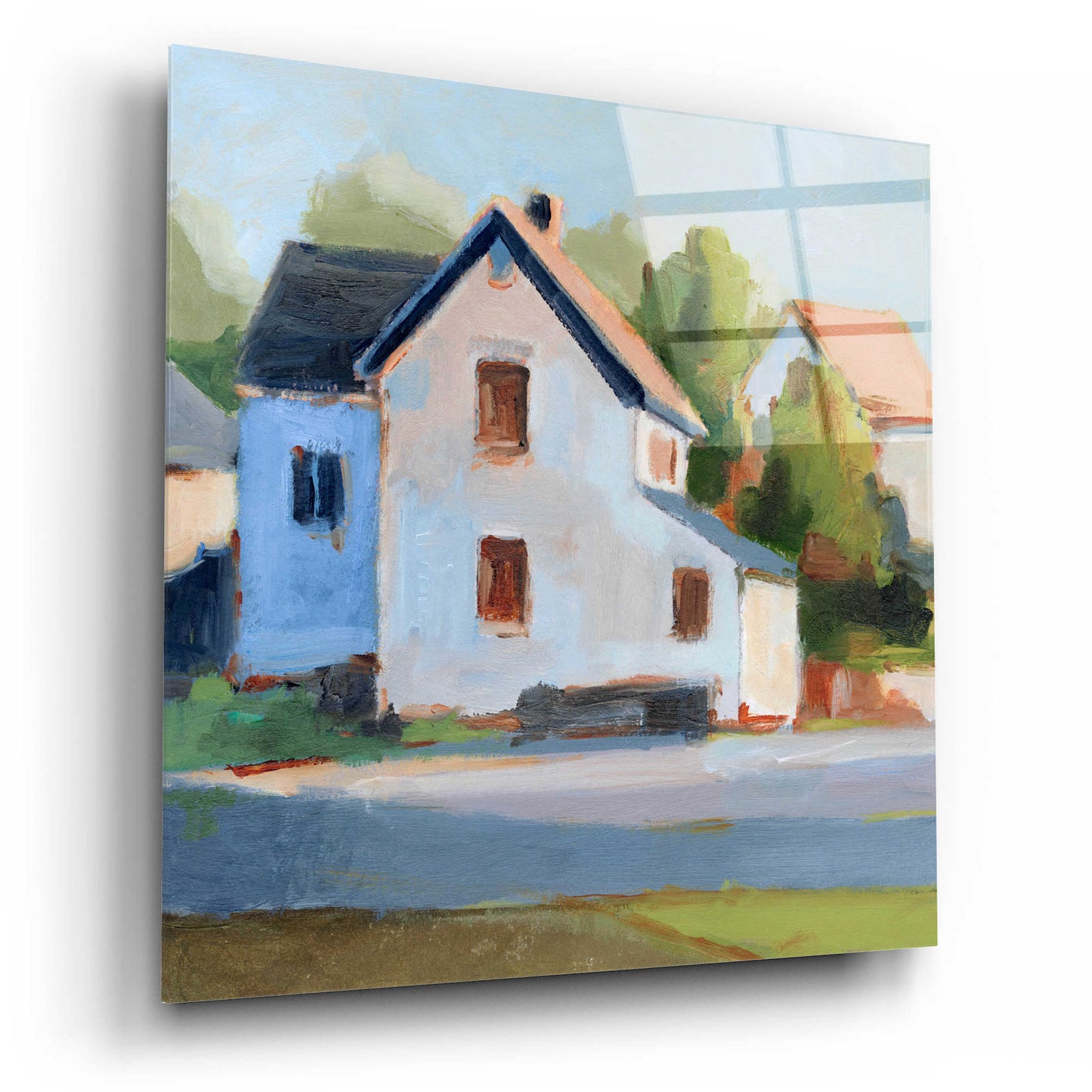 Epic Art 'European Farmhouses II' by Ethan Harper, Acrylic Glass Wall Art,12x12