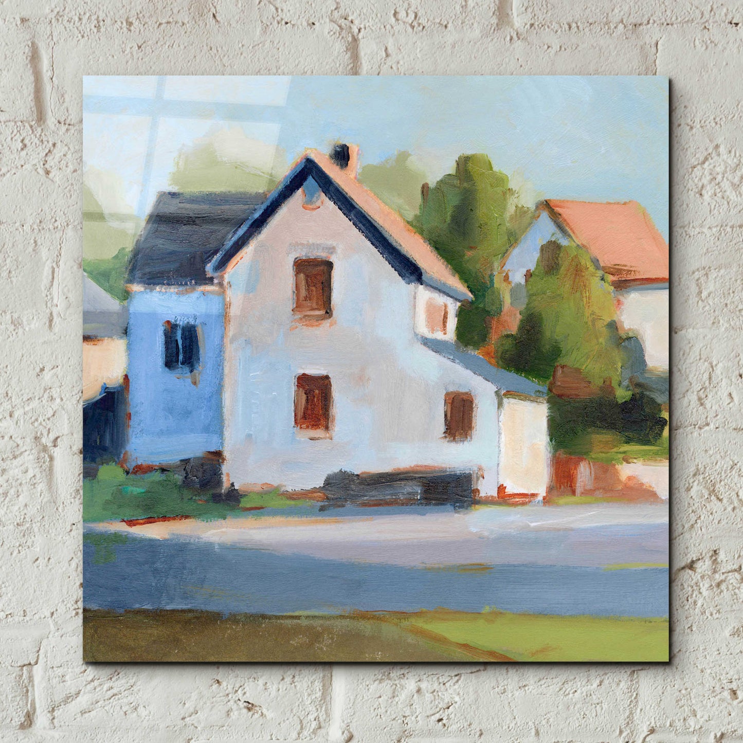 Epic Art 'European Farmhouses II' by Ethan Harper, Acrylic Glass Wall Art,12x12