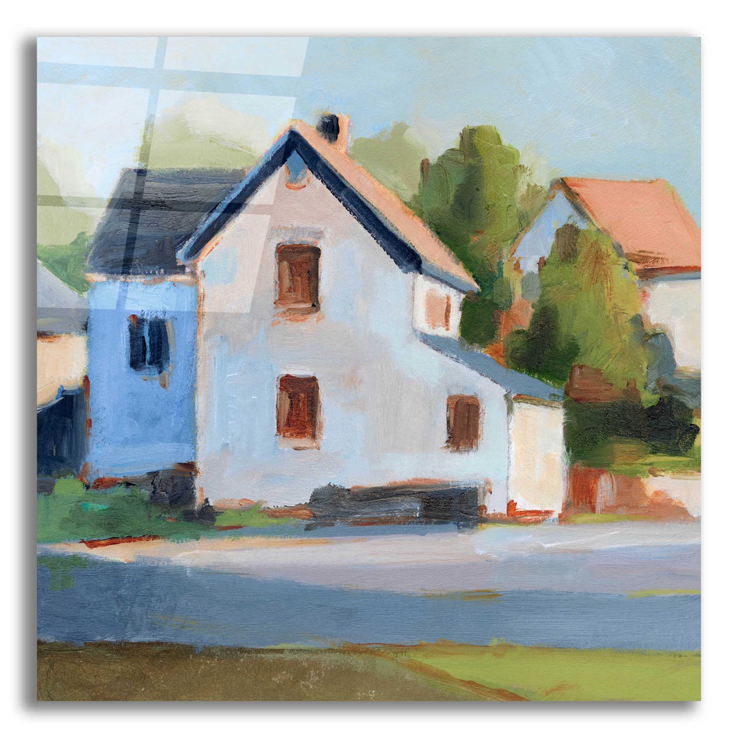 Epic Art 'European Farmhouses II' by Ethan Harper, Acrylic Glass Wall Art,12x12