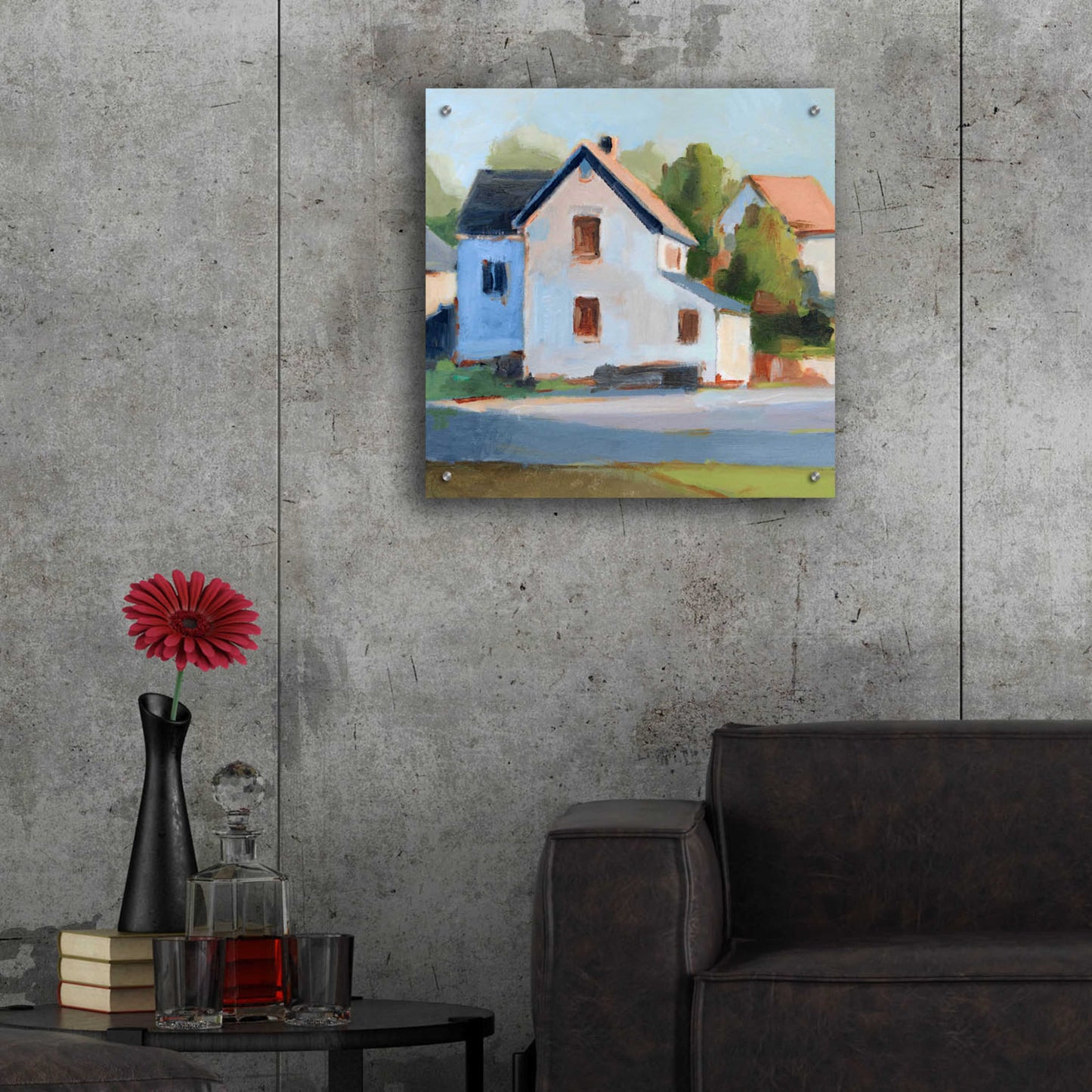 Epic Art 'European Farmhouses II' by Ethan Harper, Acrylic Glass Wall Art,24x24