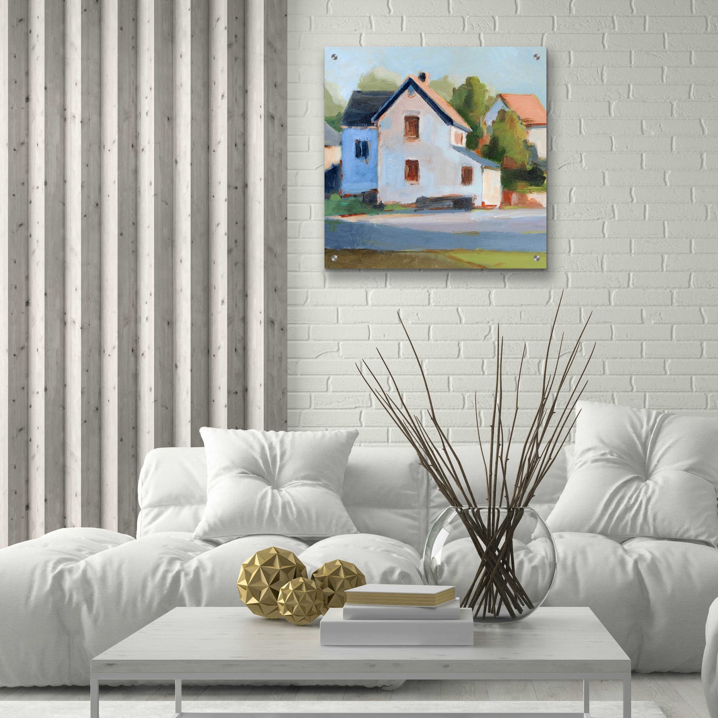 Epic Art 'European Farmhouses II' by Ethan Harper, Acrylic Glass Wall Art,24x24