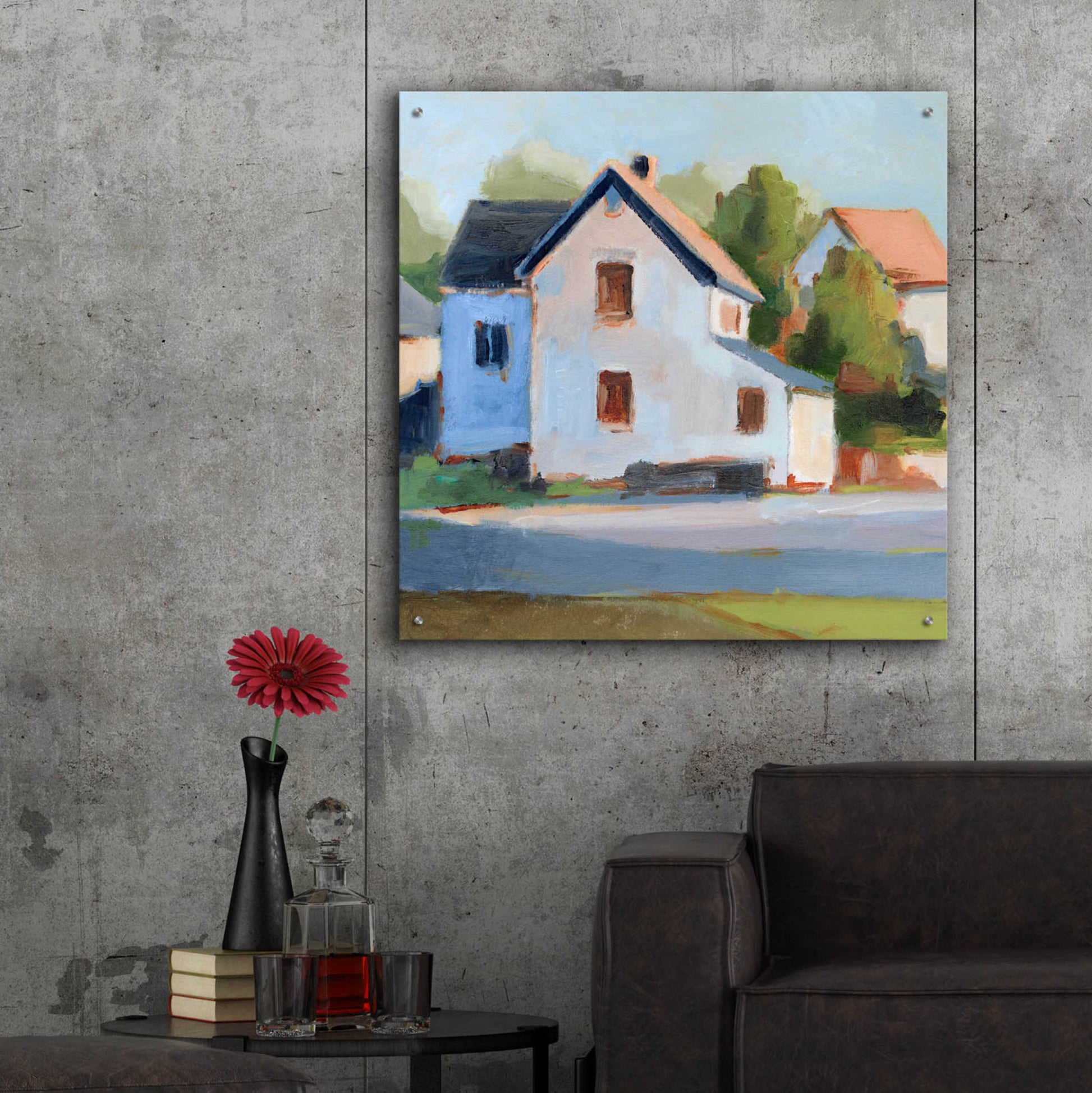 Epic Art 'European Farmhouses II' by Ethan Harper, Acrylic Glass Wall Art,36x36