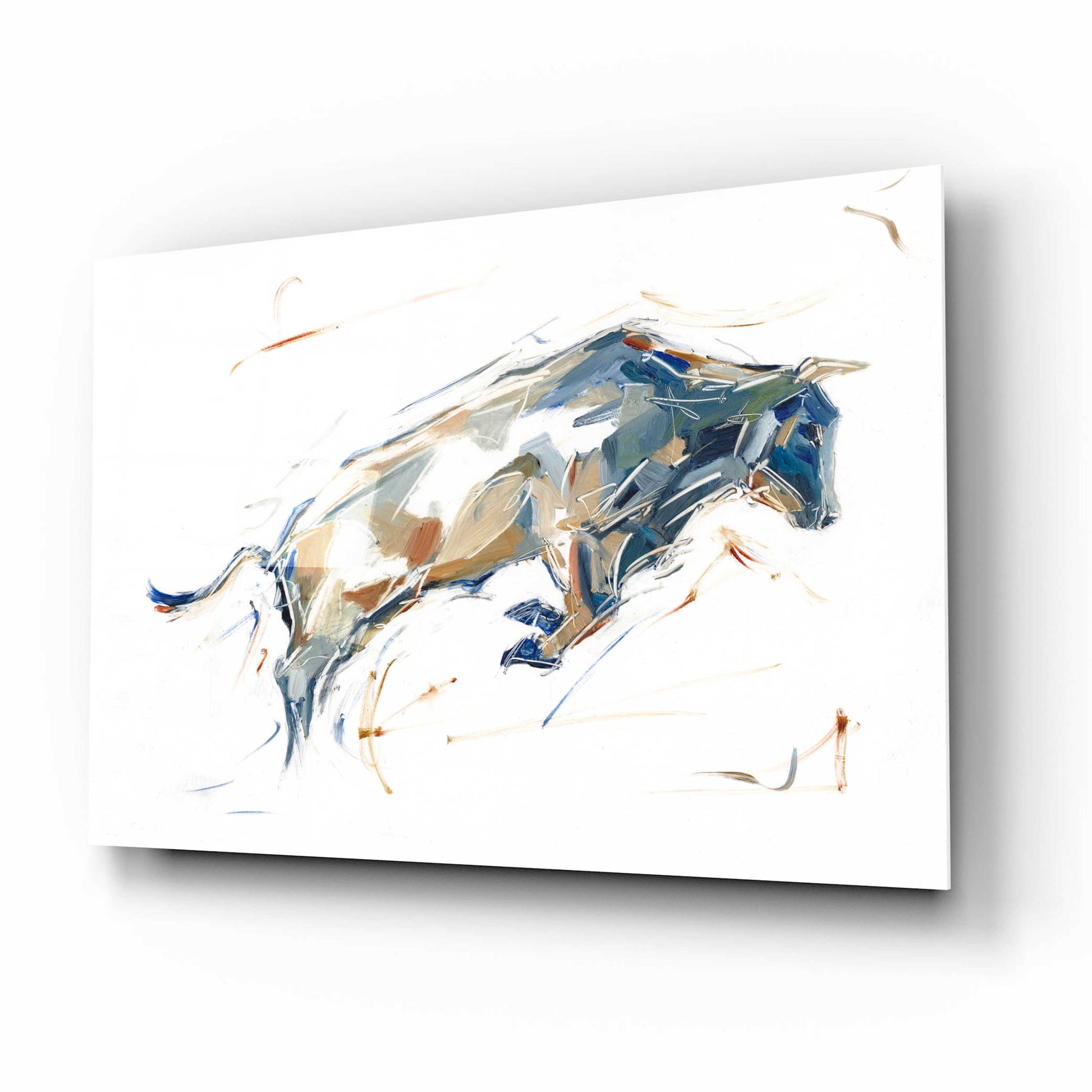 Epic Art 'Modern Bull Study I' by Ethan Harper, Acrylic Glass Wall Art,16x12