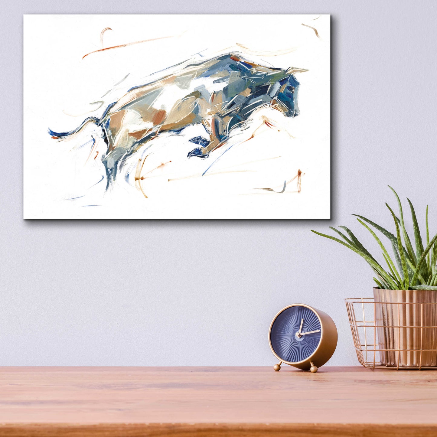 Epic Art 'Modern Bull Study I' by Ethan Harper, Acrylic Glass Wall Art,16x12