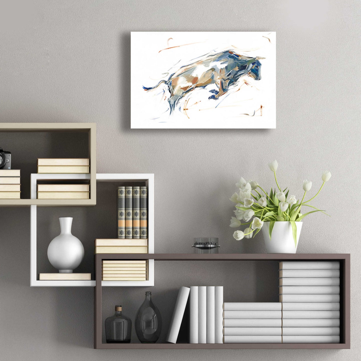 Epic Art 'Modern Bull Study I' by Ethan Harper, Acrylic Glass Wall Art,24x16