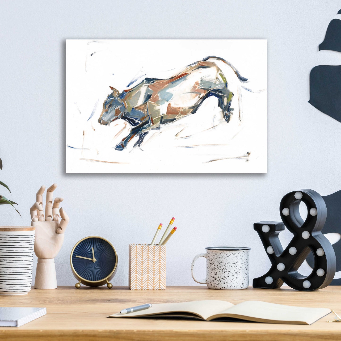 Epic Art 'Modern Bull Study II' by Ethan Harper, Acrylic Glass Wall Art,16x12