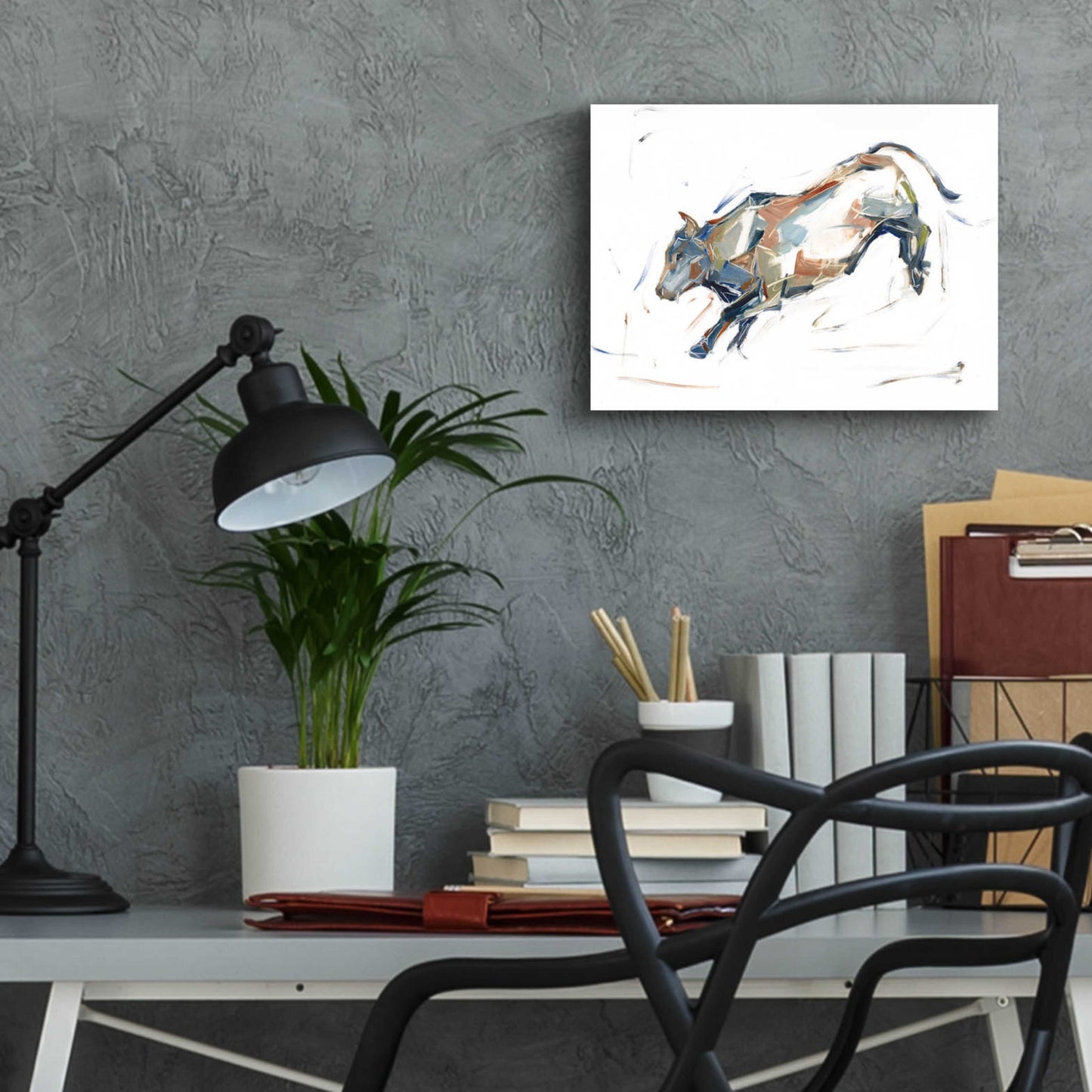 Epic Art 'Modern Bull Study II' by Ethan Harper, Acrylic Glass Wall Art,16x12