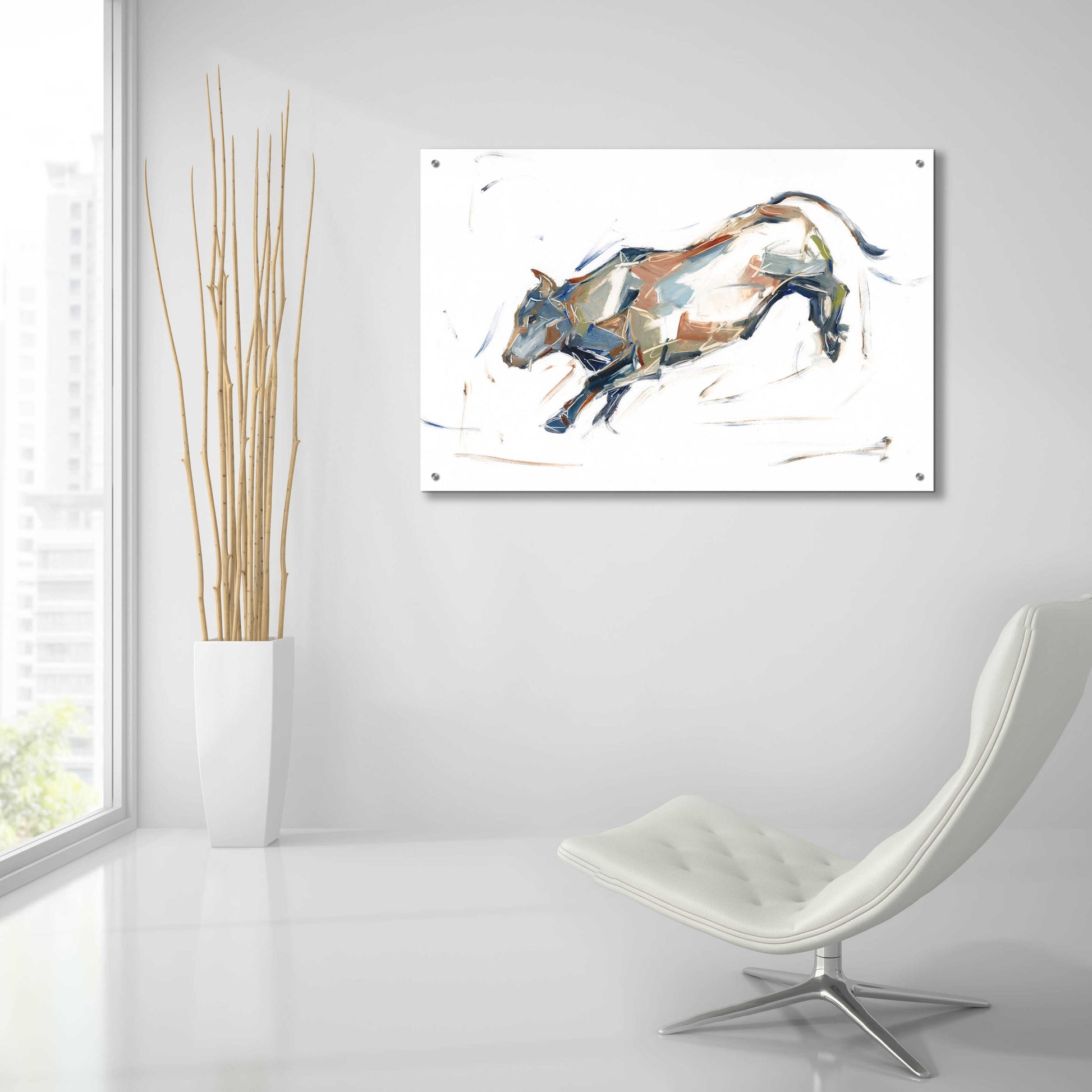 Epic Art 'Modern Bull Study II' by Ethan Harper, Acrylic Glass Wall Art,36x24