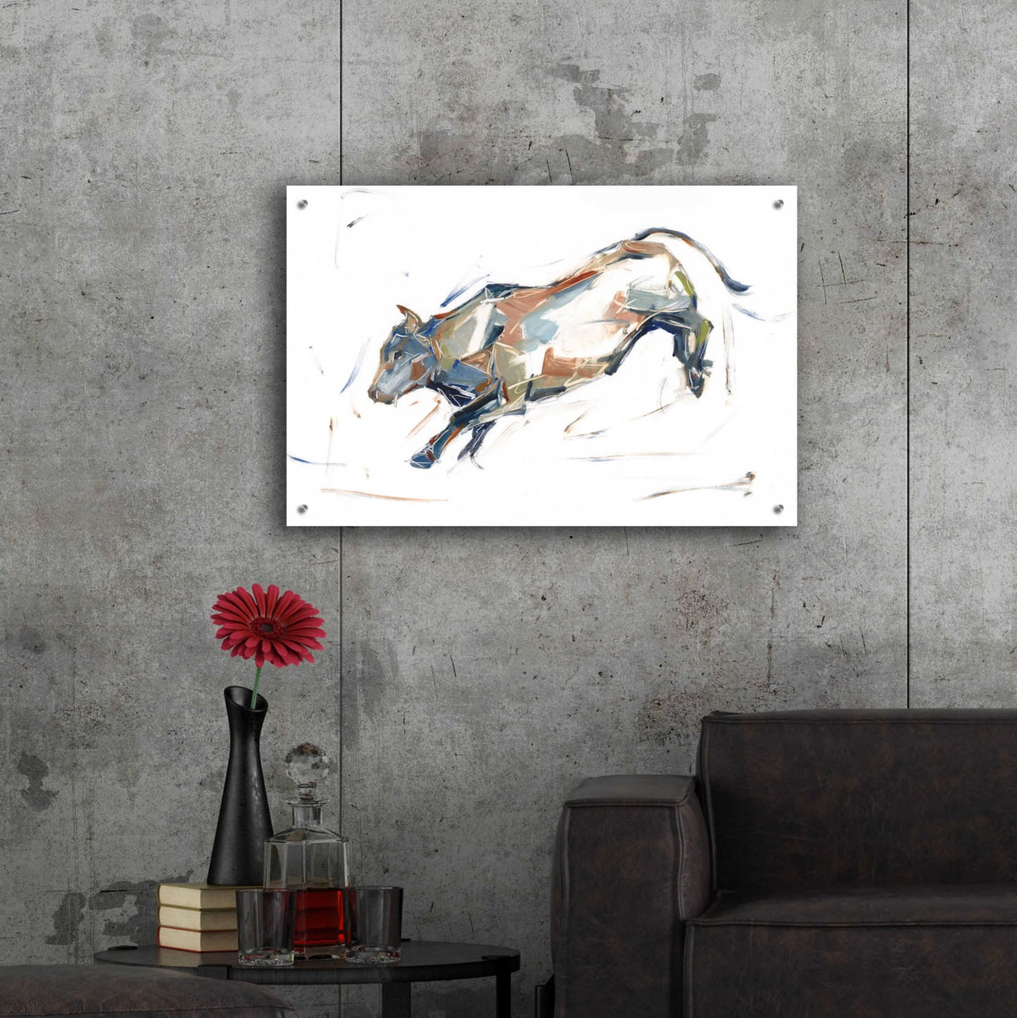 Epic Art 'Modern Bull Study II' by Ethan Harper, Acrylic Glass Wall Art,36x24