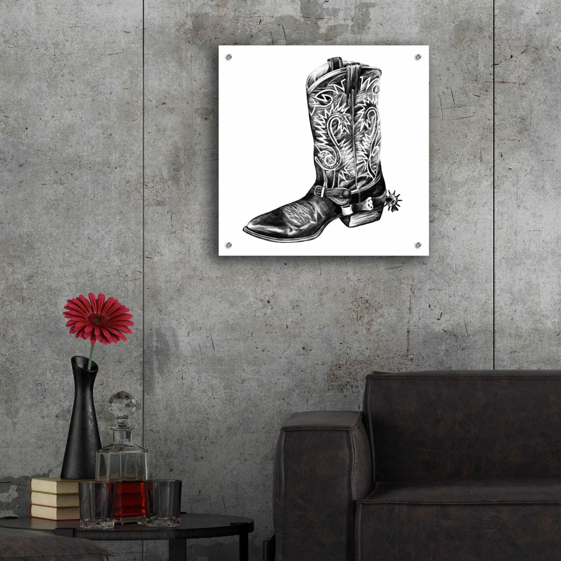 Epic Art 'Vintage Cowboy I' by Grace Popp, Acrylic Glass Wall Art,24x24