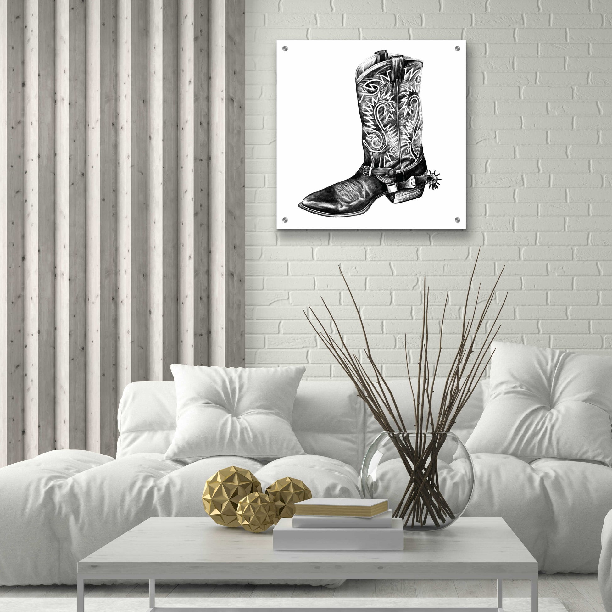 Epic Art 'Vintage Cowboy I' by Grace Popp, Acrylic Glass Wall Art,24x24