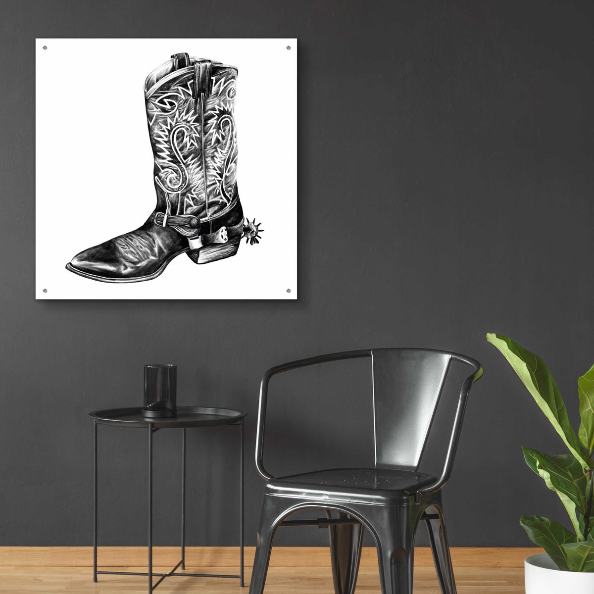 Epic Art 'Vintage Cowboy I' by Grace Popp, Acrylic Glass Wall Art,36x36